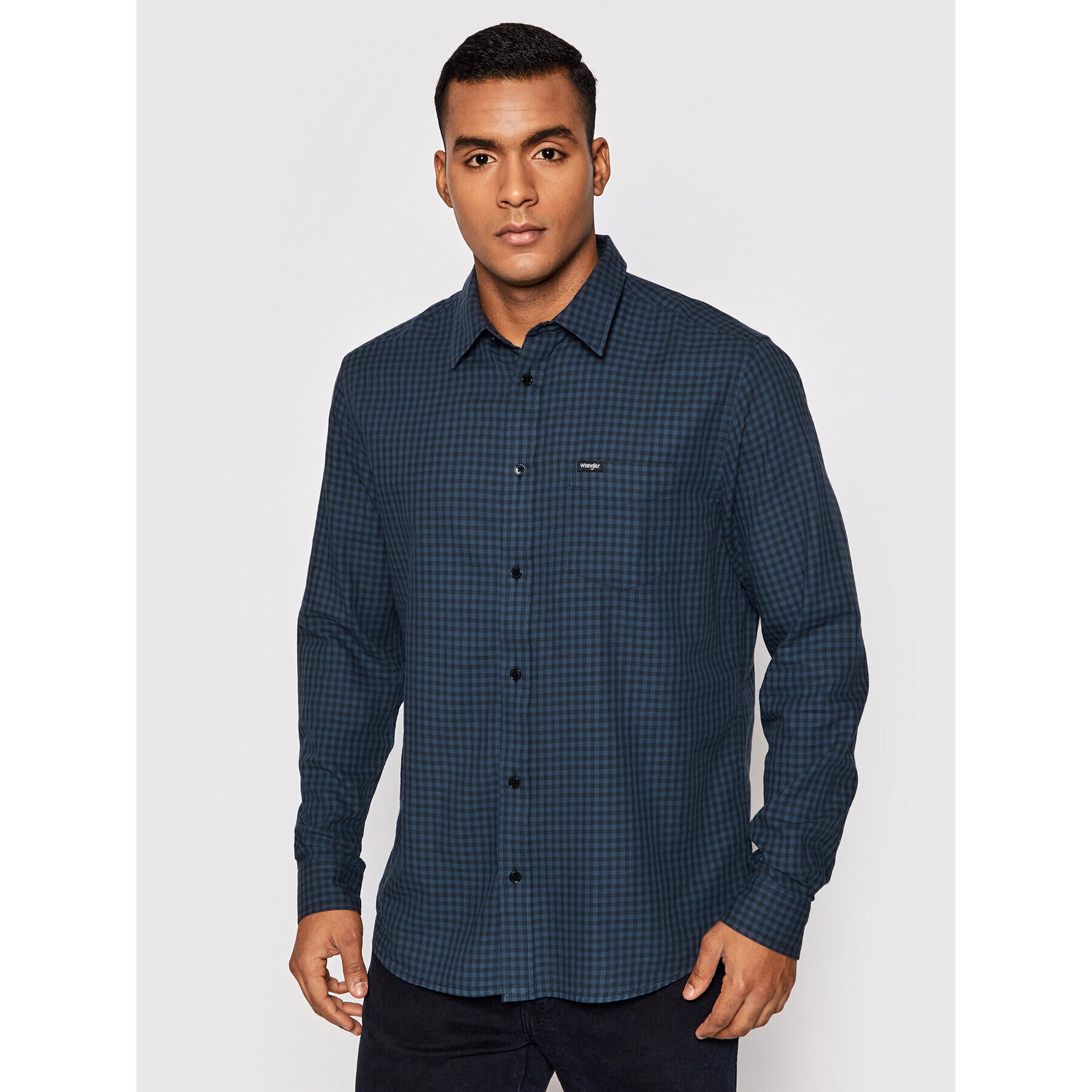 Wrangler Риза One Pocket W5A12LXTG Тъмносин Regular Fit - Pepit.bg