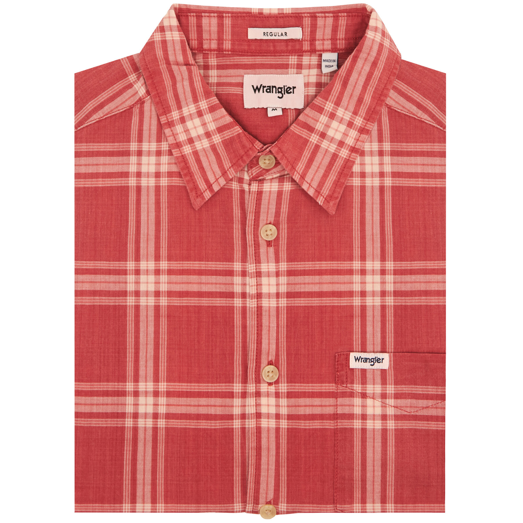 Wrangler Риза Ss 1 Pkt W5J6OEXER Червен Regular Fit - Pepit.bg