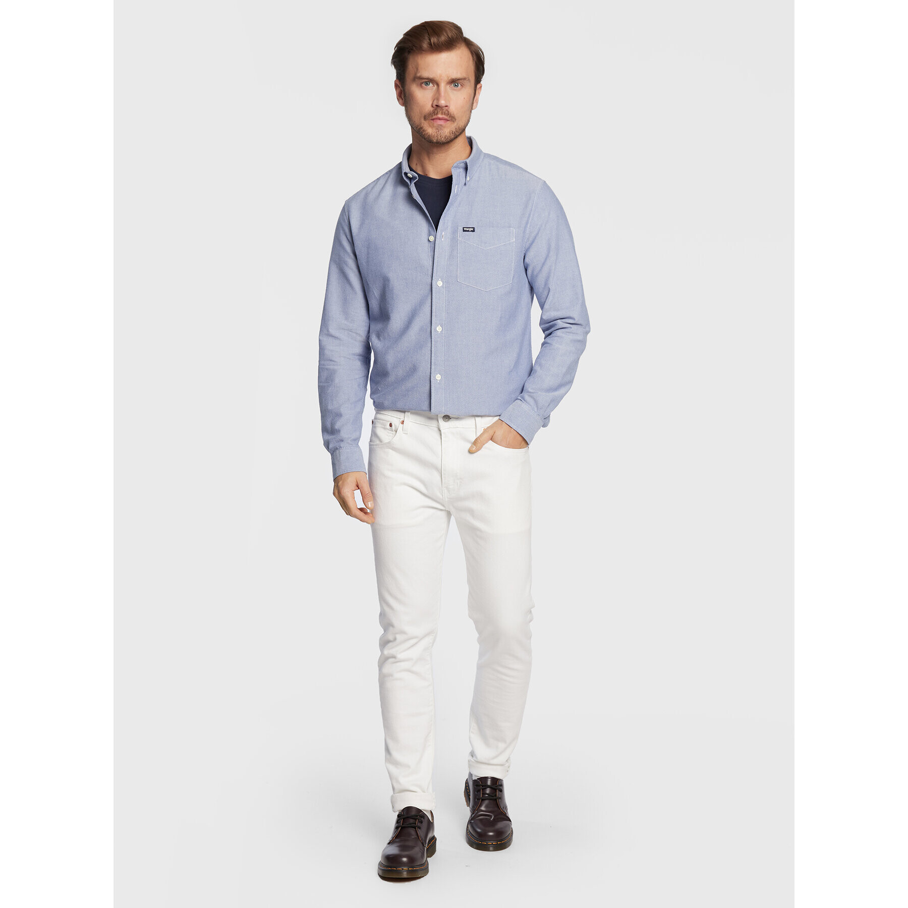 Wrangler Риза W5B1BMX7K 112320866 Син Regular Fit - Pepit.bg