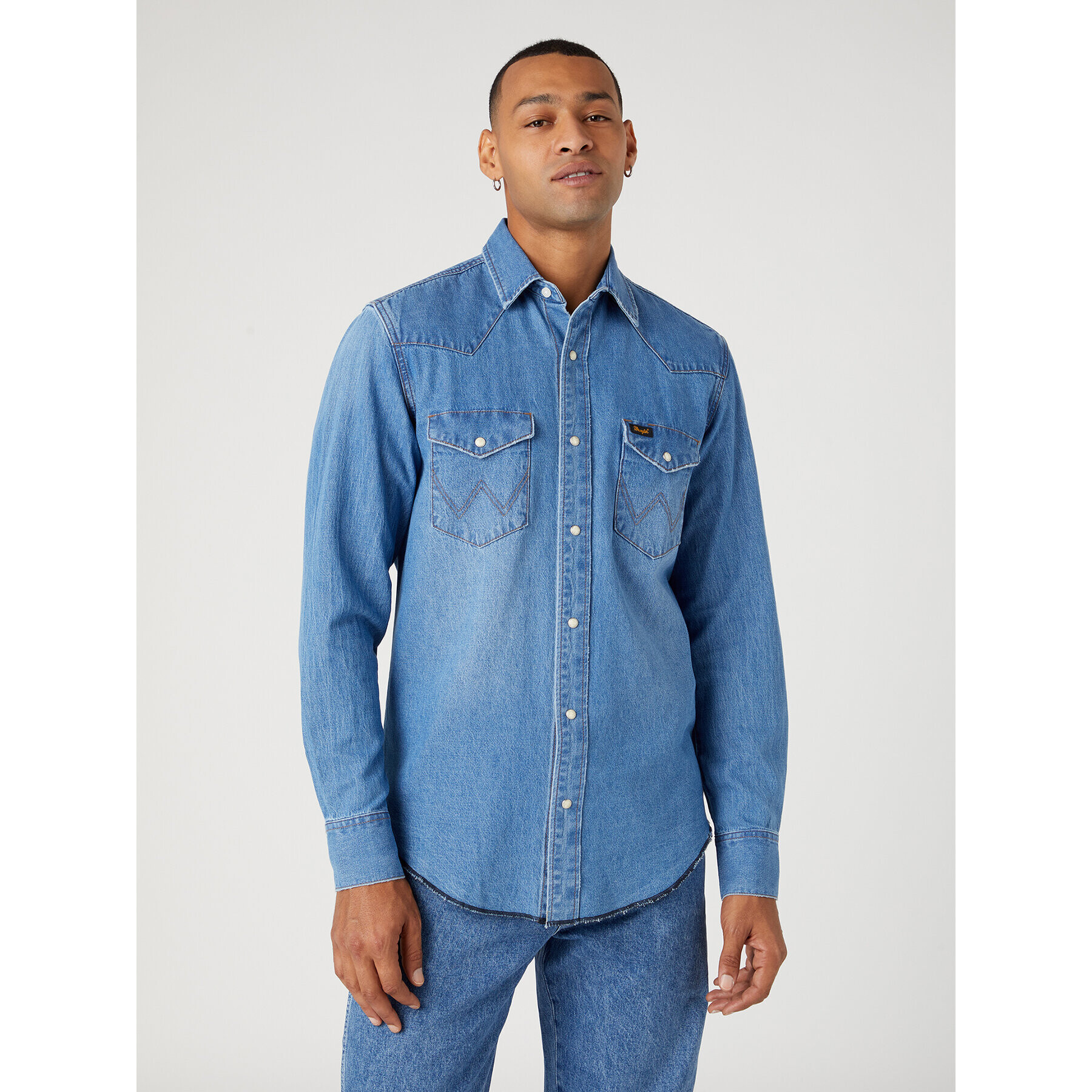 Wrangler Риза W5D1EM32F 112332226 Син Regular Fit - Pepit.bg