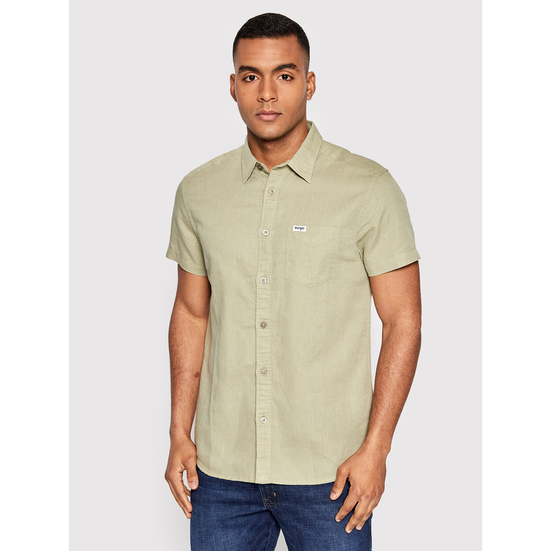 Wrangler Риза W5J1LO Зелен Regular Fit - Pepit.bg
