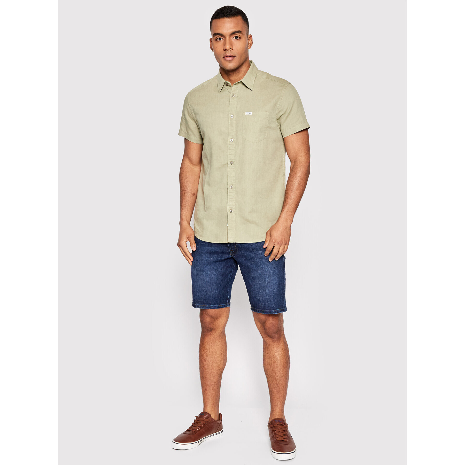 Wrangler Риза W5J1LO Зелен Regular Fit - Pepit.bg