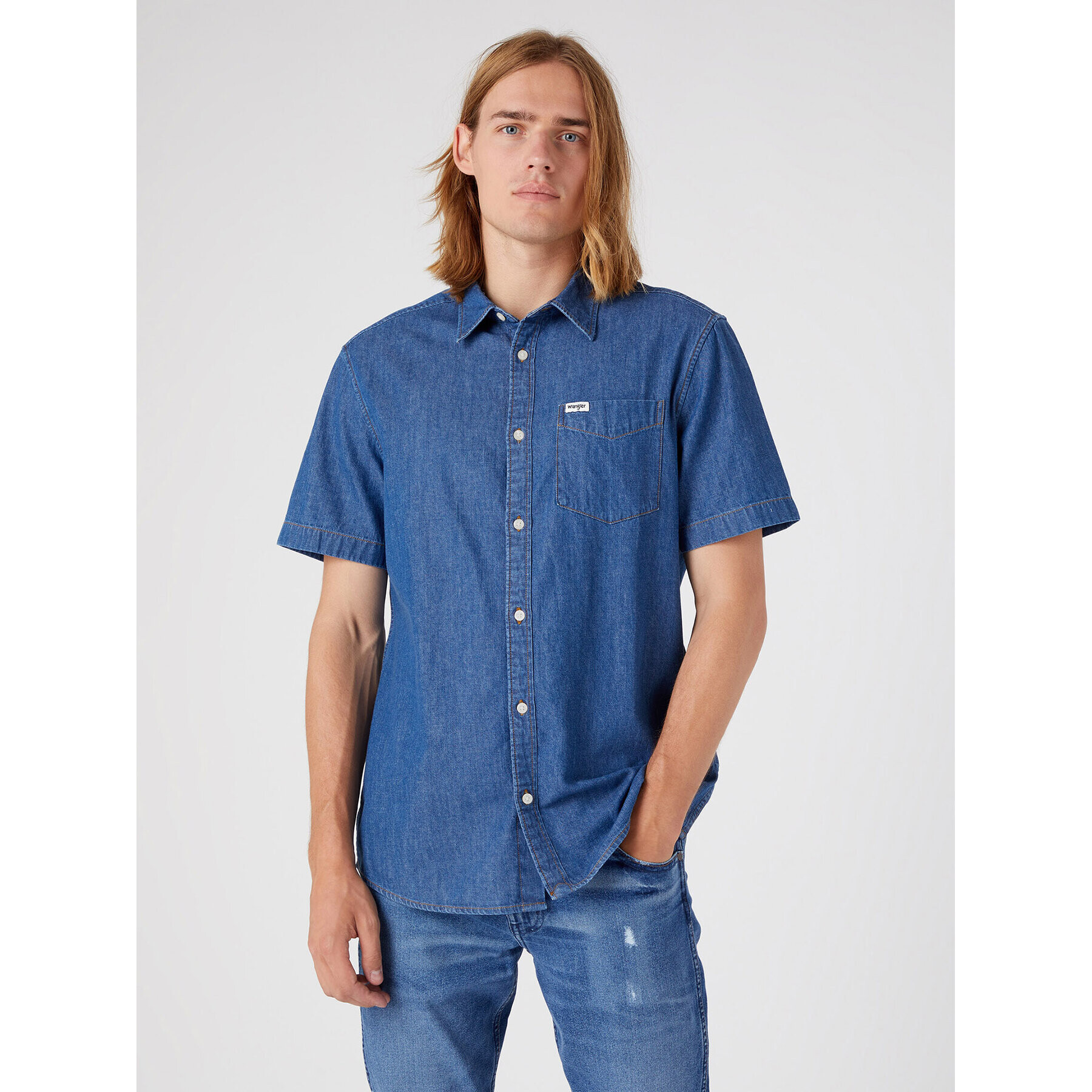 Wrangler Риза W5K05K96N 112330854 Син Regular Fit - Pepit.bg