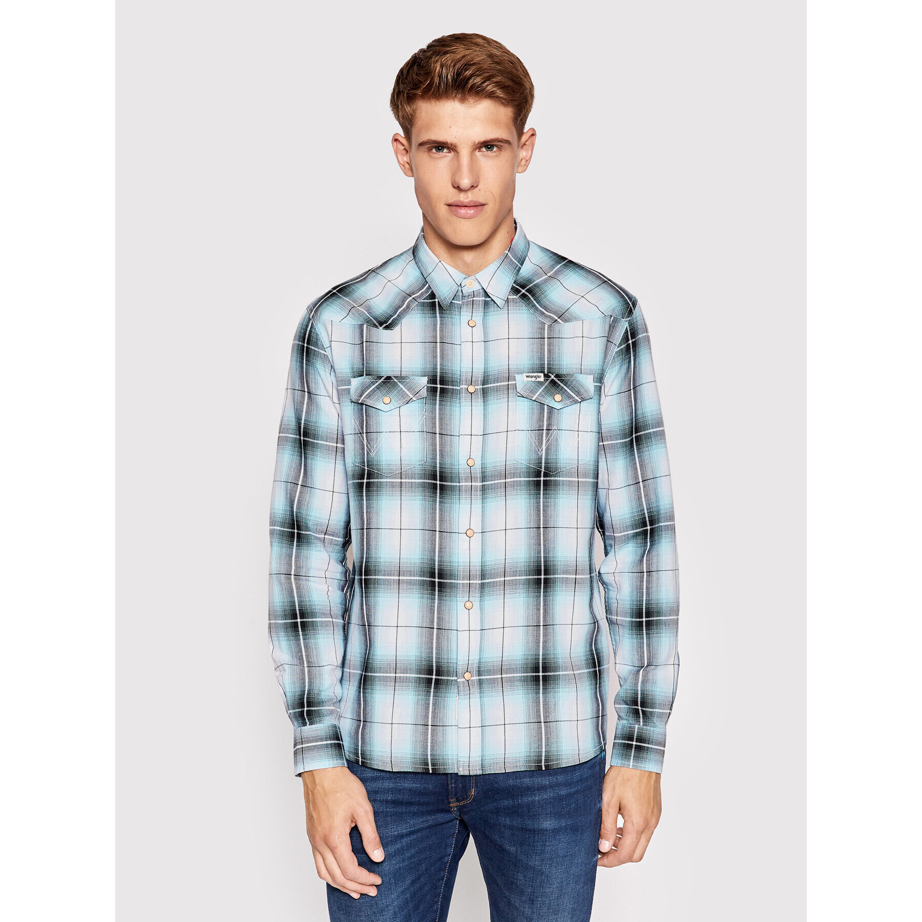 Wrangler Риза Western W5A02L Син Regular Fit - Pepit.bg