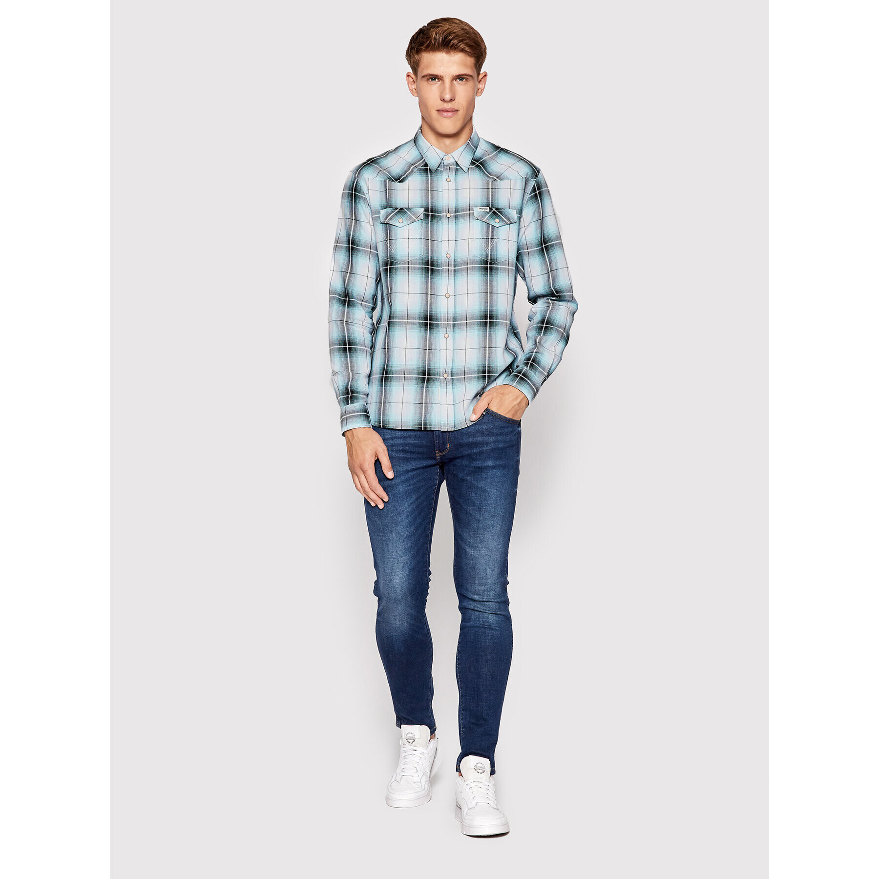 Wrangler Риза Western W5A02L Син Regular Fit - Pepit.bg