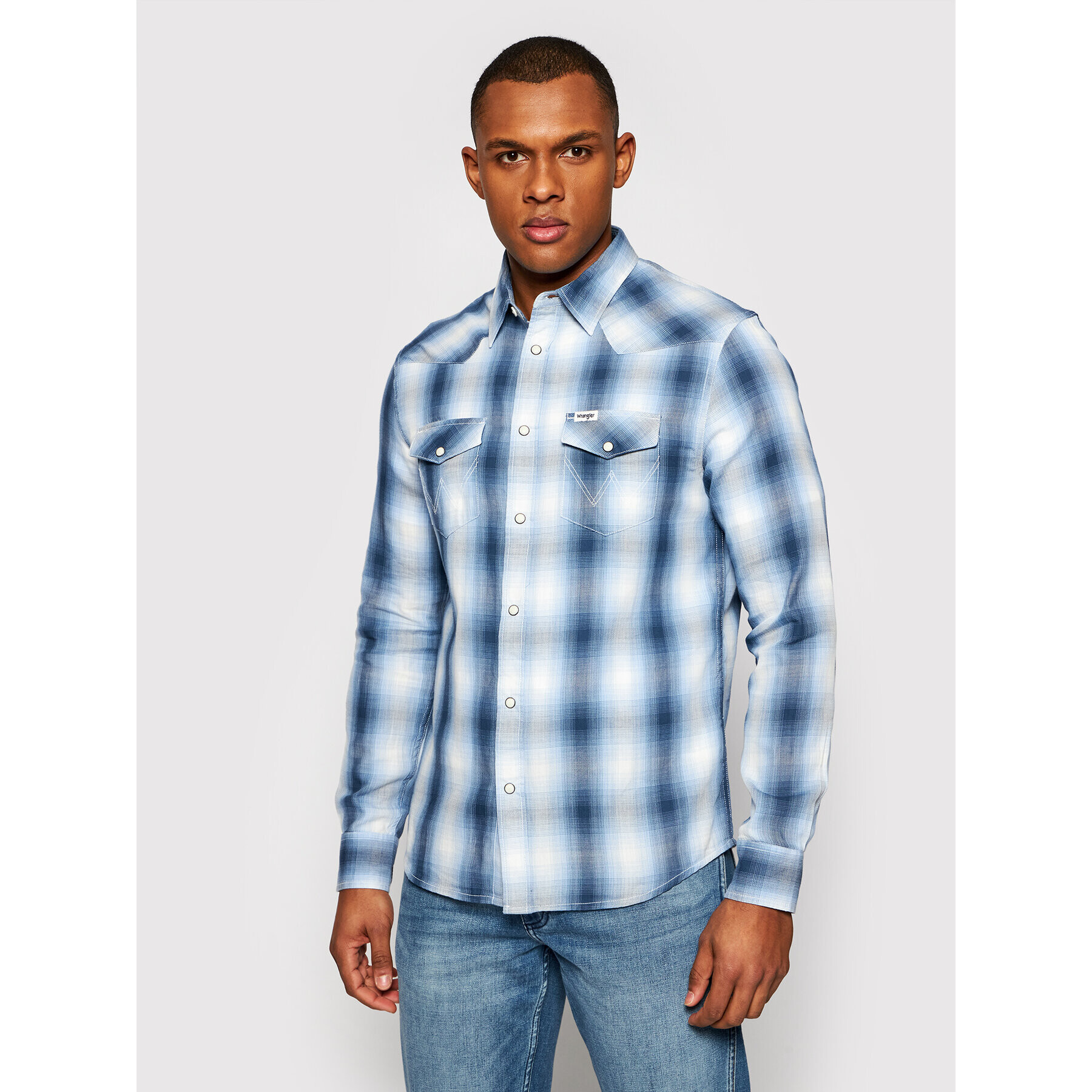 Wrangler Риза Western W5A09TXVT Син Regular Fit - Pepit.bg