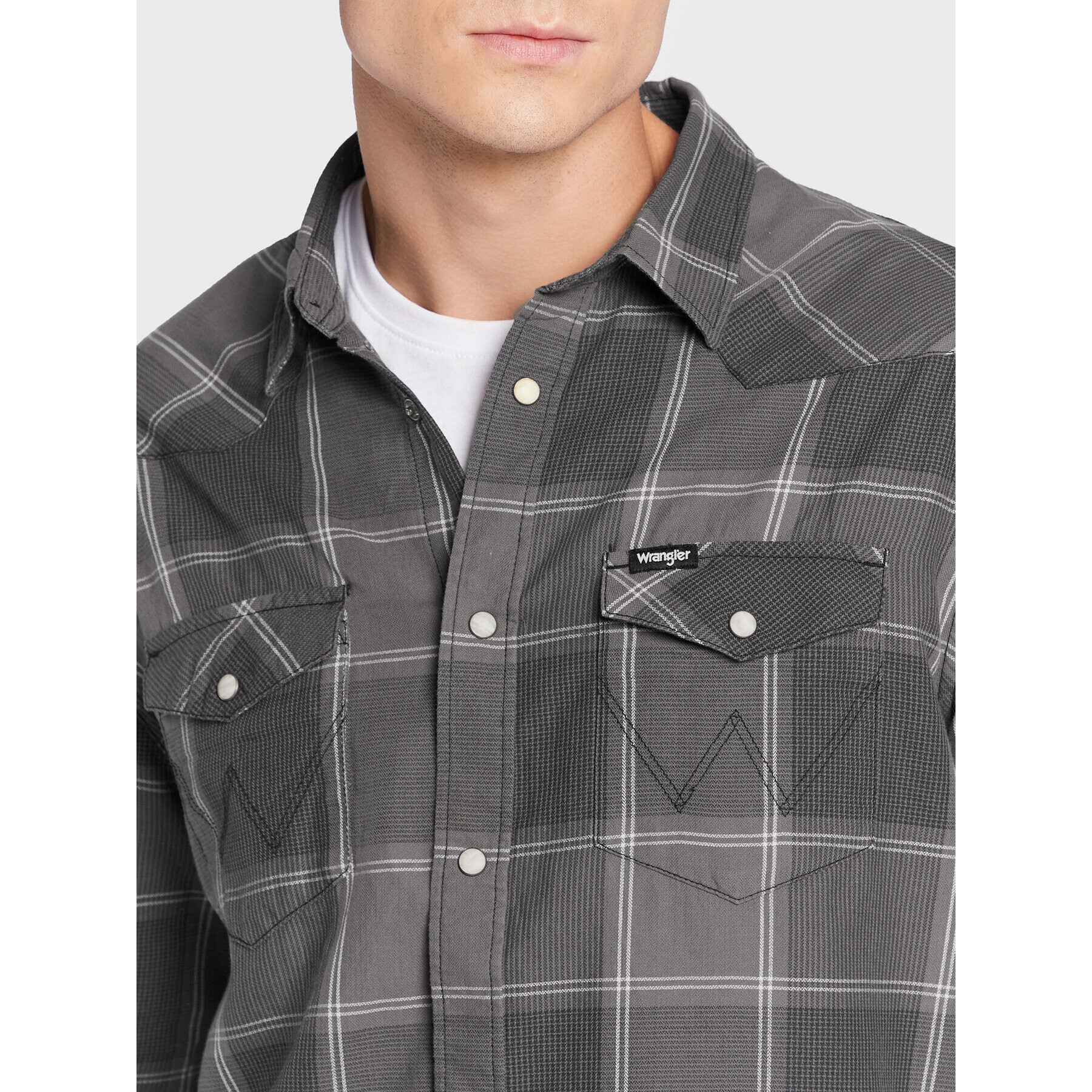 Wrangler Риза Western W5B42L100 112320934 Сив Regular Fit - Pepit.bg