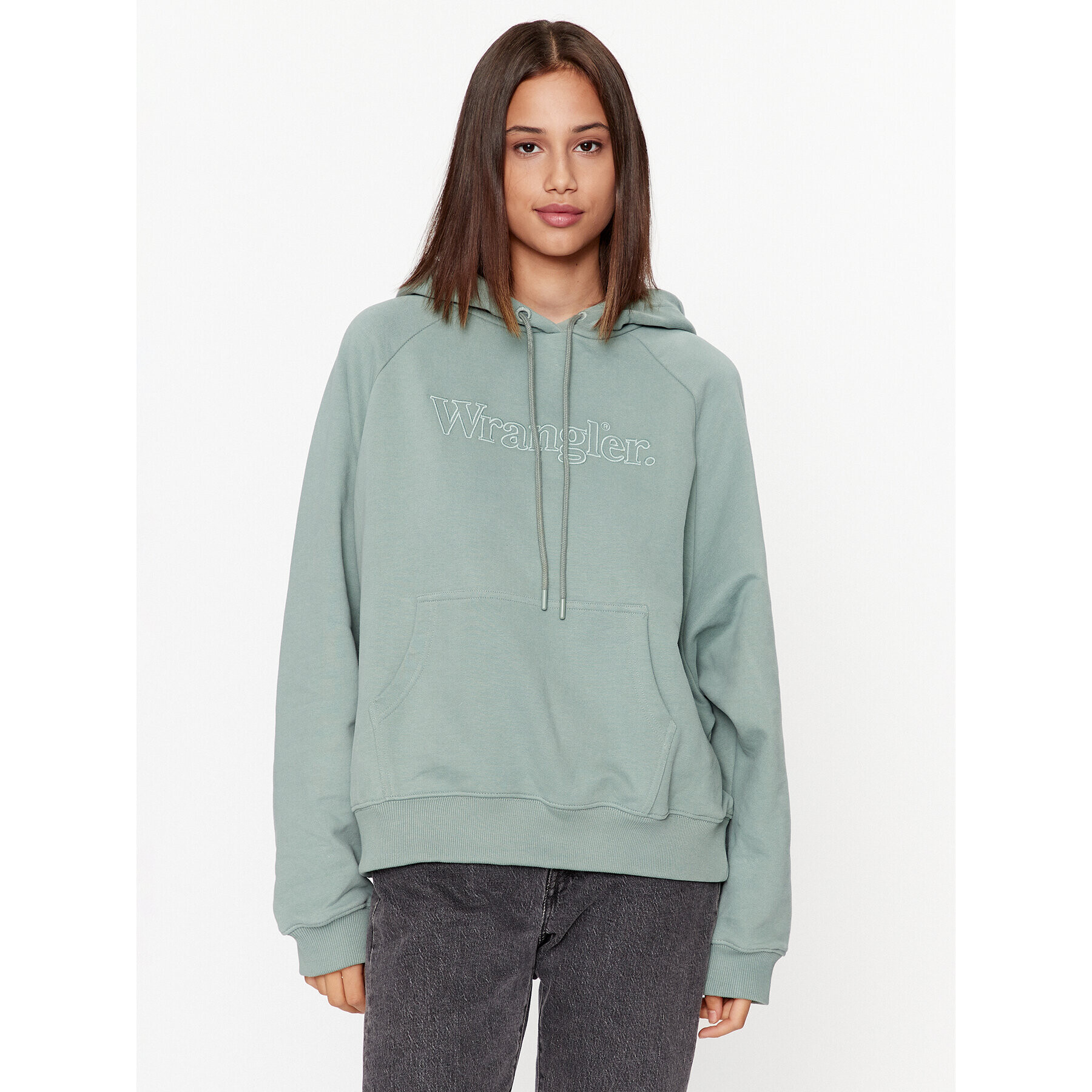 Wrangler Суитшърт 112343095 Зелен Relaxed Fit - Pepit.bg