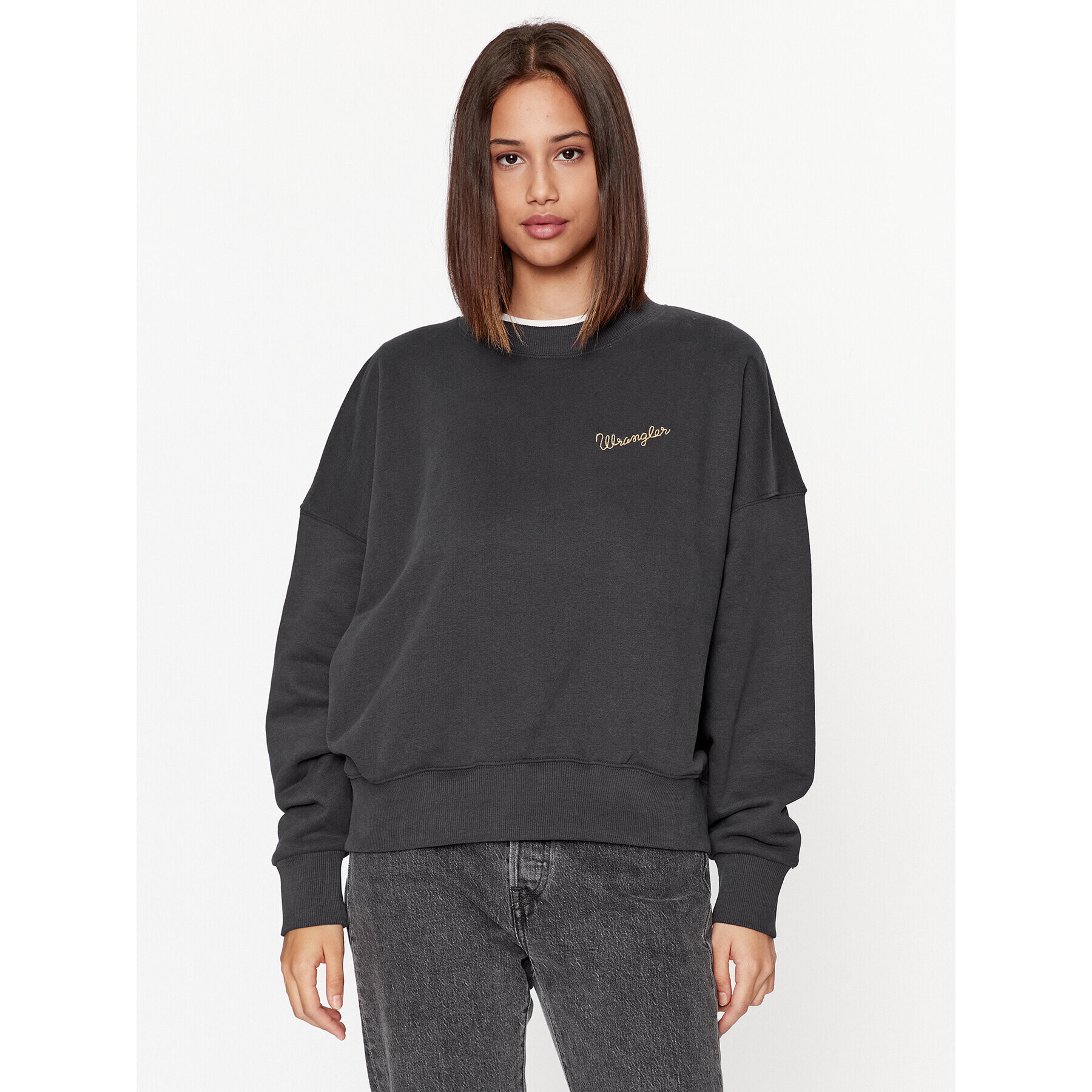 Wrangler Суитшърт 112343708 Черен Relaxed Fit - Pepit.bg