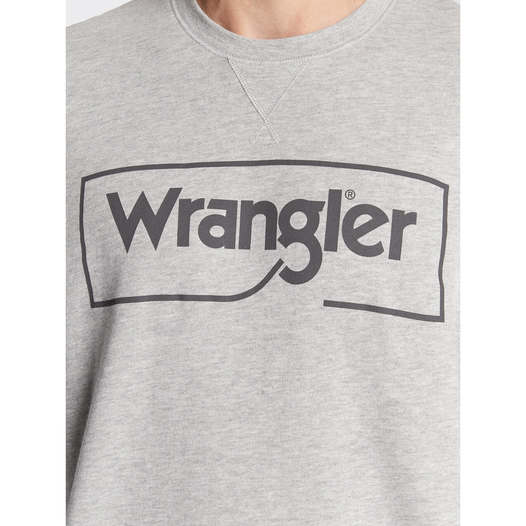 Wrangler Суитшърт Frame Logo Crew W662HAX37 Сив Regular Fit - Pepit.bg