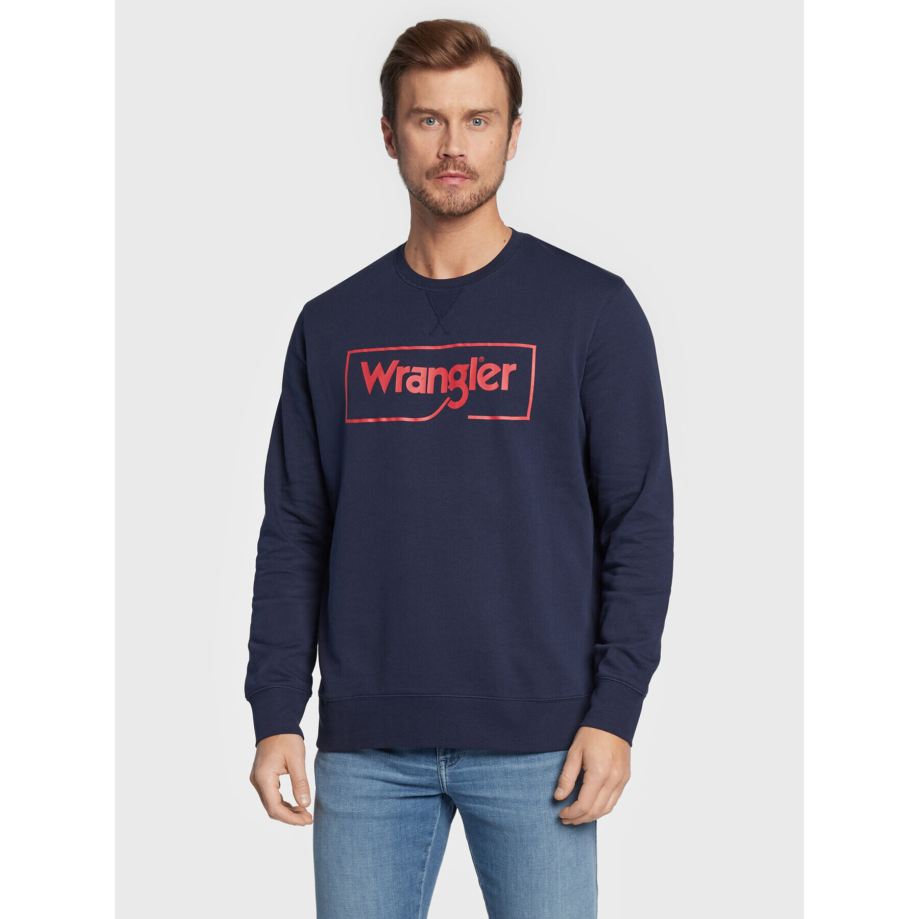 Wrangler Суитшърт Frame Logo W662HA114 112320240 Тъмносин Regular Fit - Pepit.bg