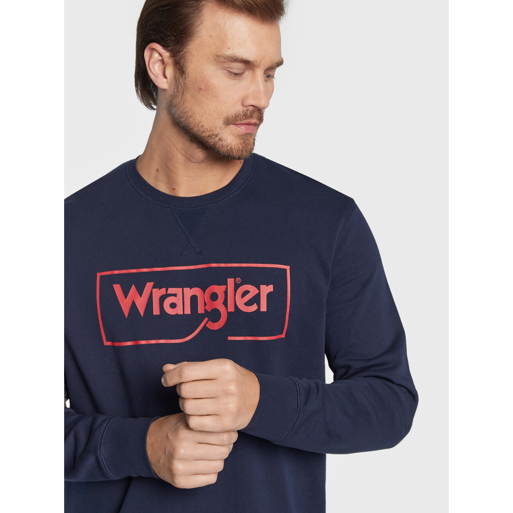 Wrangler Суитшърт Frame Logo W662HA114 112320240 Тъмносин Regular Fit - Pepit.bg