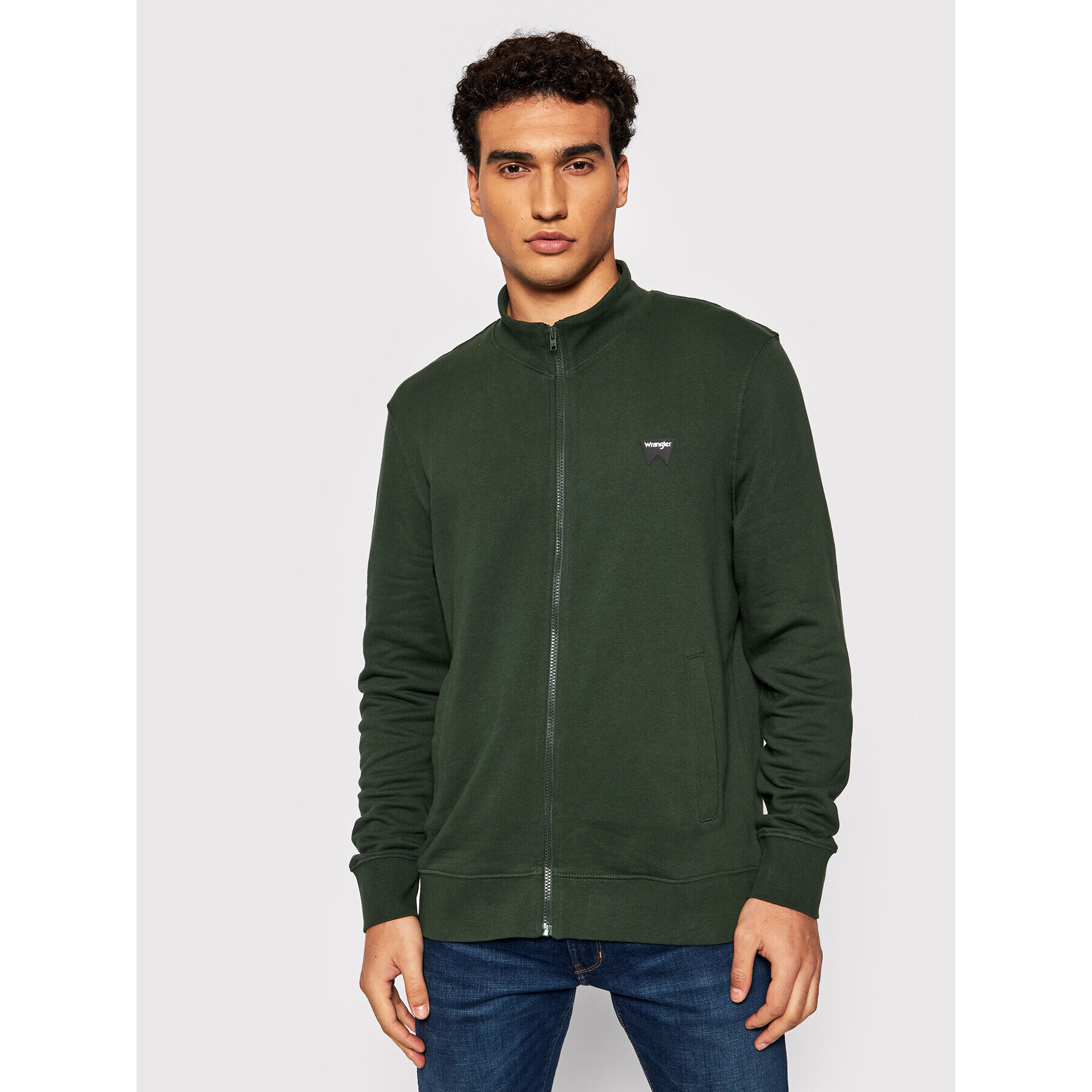 Wrangler Суитшърт Funnel Neck Zip W6G5HAG08 Зелен Regular Fit - Pepit.bg