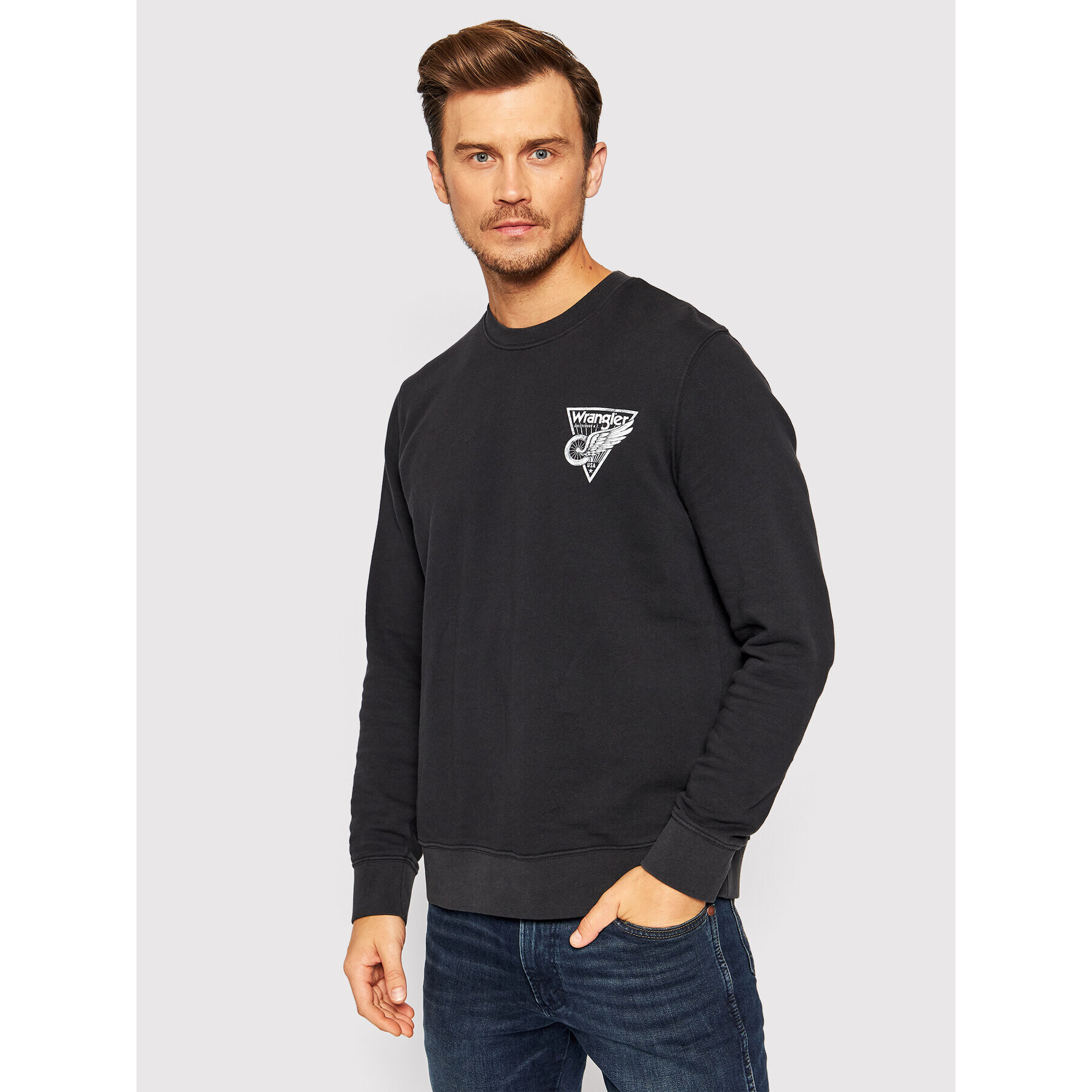 Wrangler Суитшърт Hoodie W6F5HA100 Черен Regular Fit - Pepit.bg