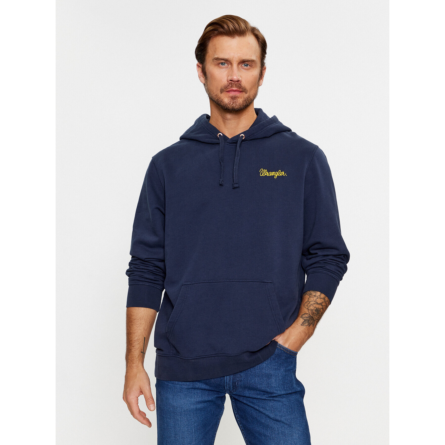 Wrangler Суитшърт Logo 112341241 Тъмносин Relaxed Fit - Pepit.bg