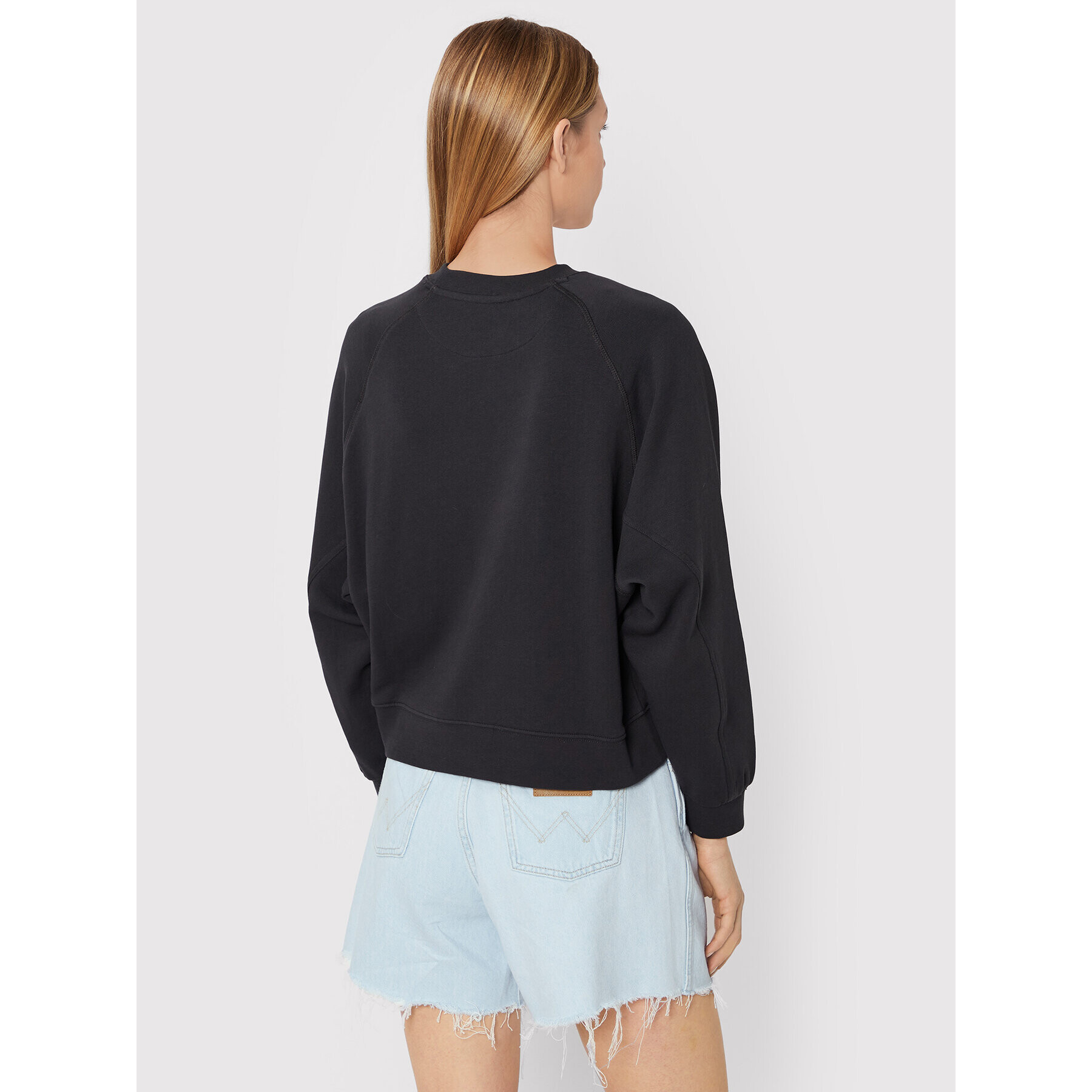 Wrangler Суитшърт Retro Raglan 112323704 Черен Regular Fit - Pepit.bg