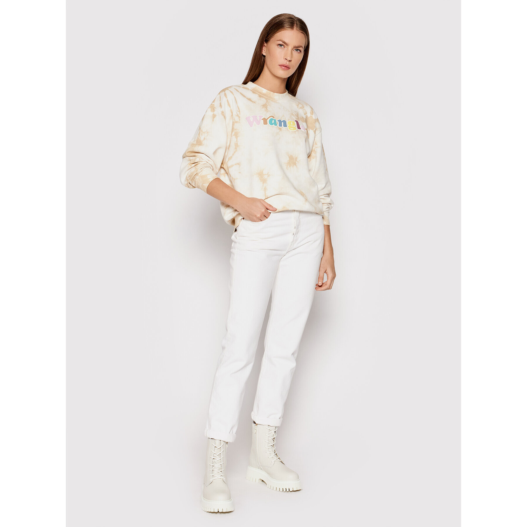 Wrangler Суитшърт Retro W6N0HA Кафяв Regular Fit - Pepit.bg