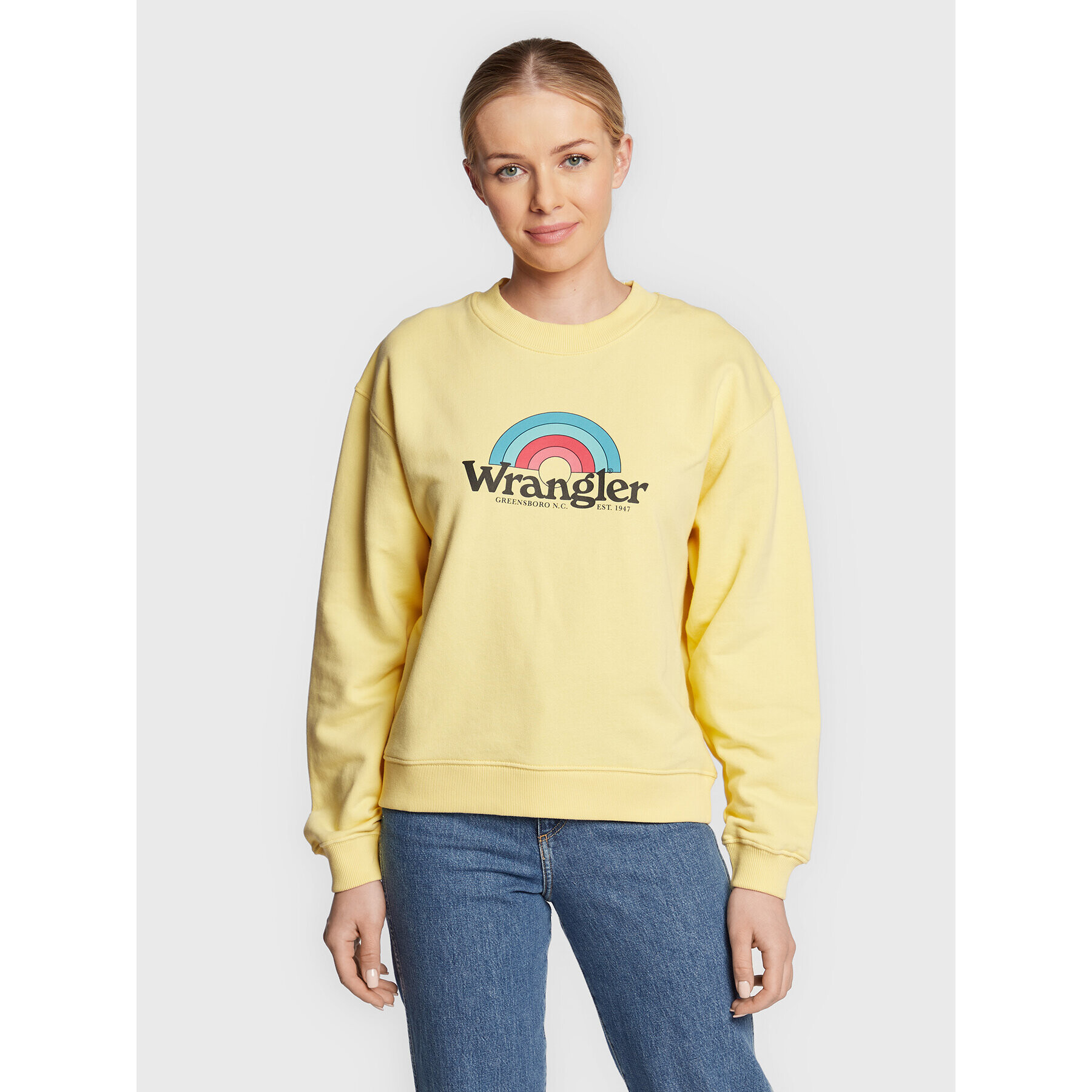 Wrangler Суитшърт Retro W6N0HAY19 Жълт Regular Fit - Pepit.bg