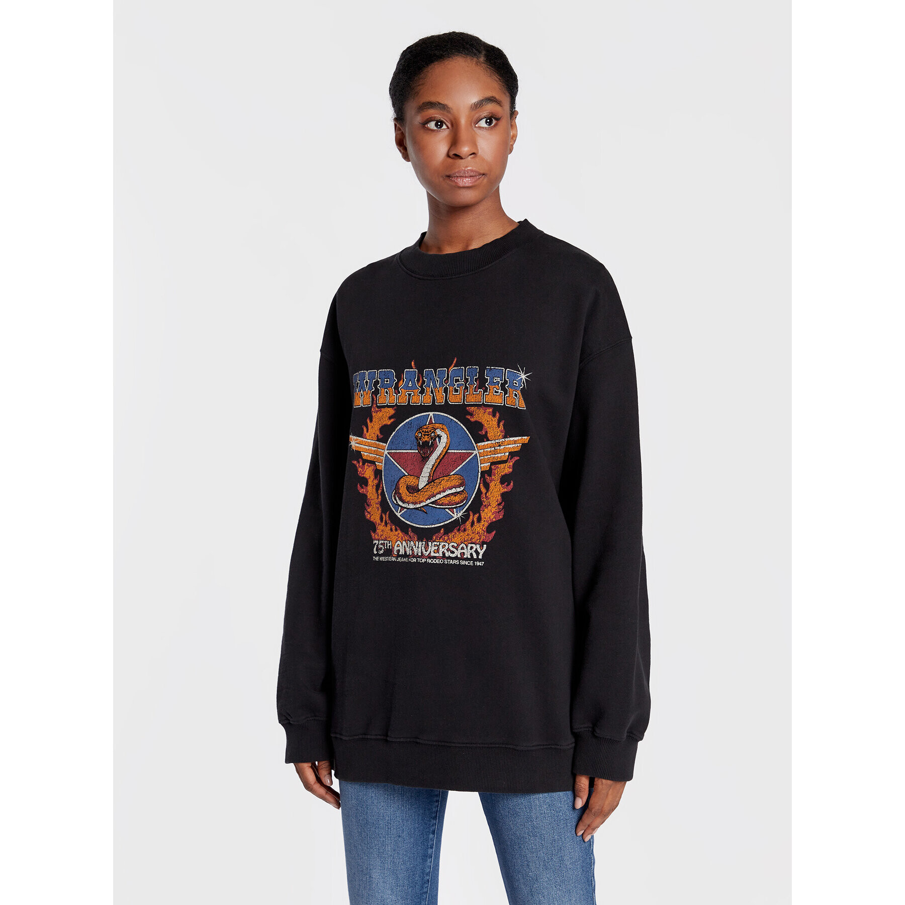 Wrangler Суитшърт W6S9IGXV6 112320766 Черен Oversize - Pepit.bg