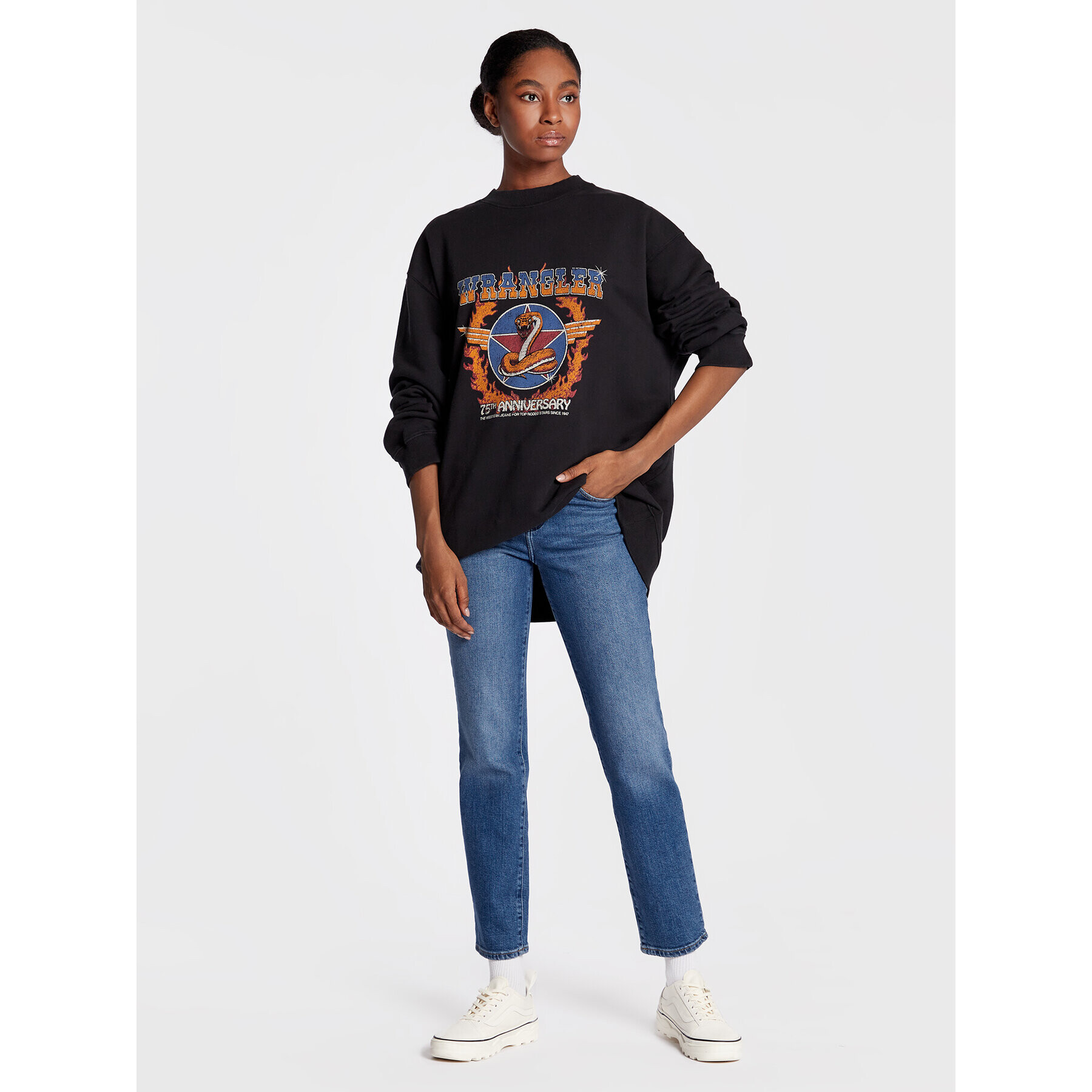 Wrangler Суитшърт W6S9IGXV6 112320766 Черен Oversize - Pepit.bg