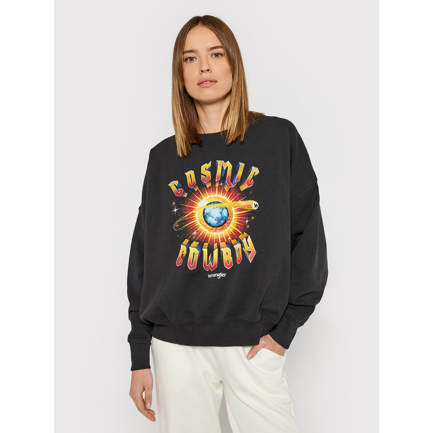 Wrangler Суитшърт W6V0H1XV6 Черен Relaxed Fit - Pepit.bg