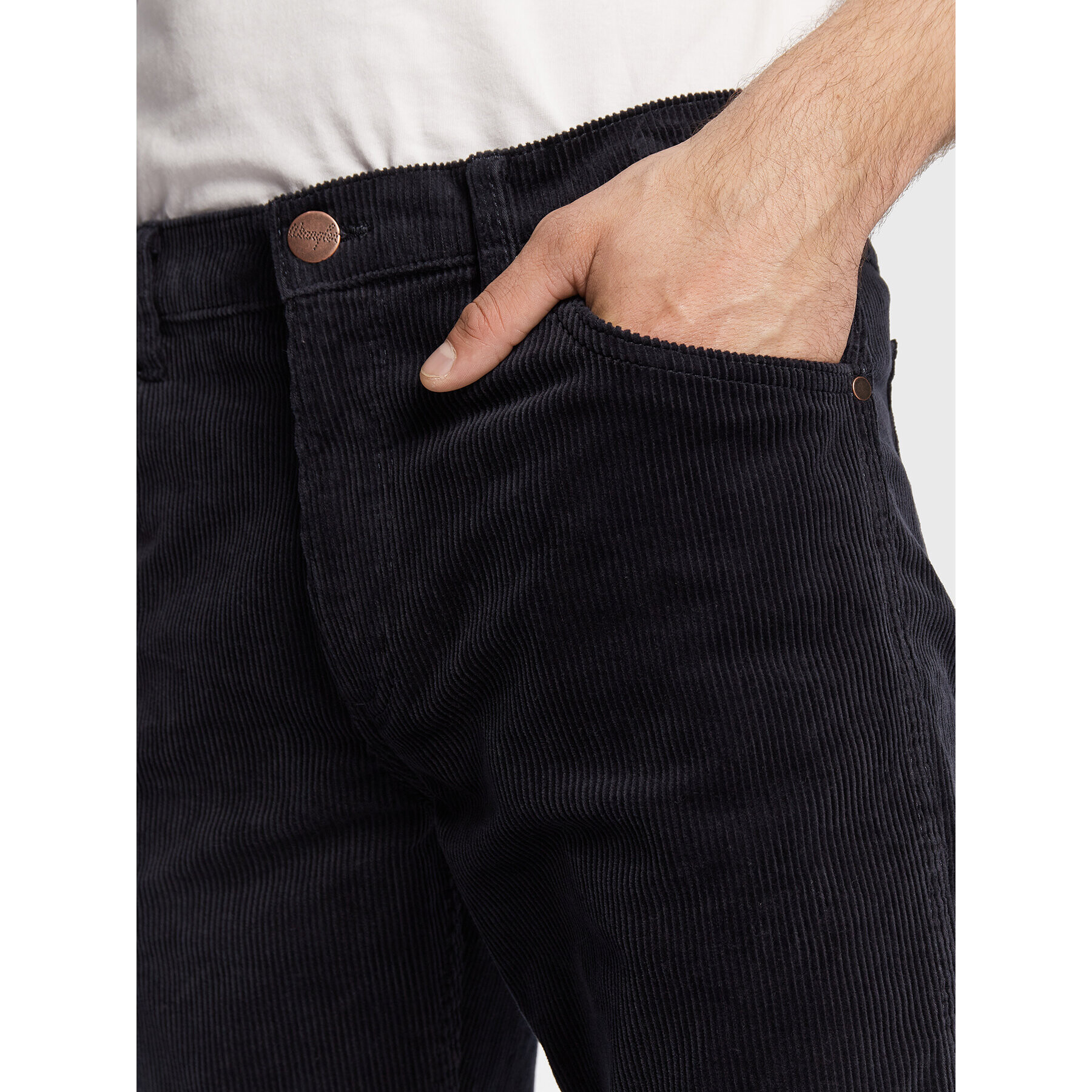 Wrangler Текстилни панталони Greensboro 803 W15QA2114 Тъмносин Straight Fit - Pepit.bg