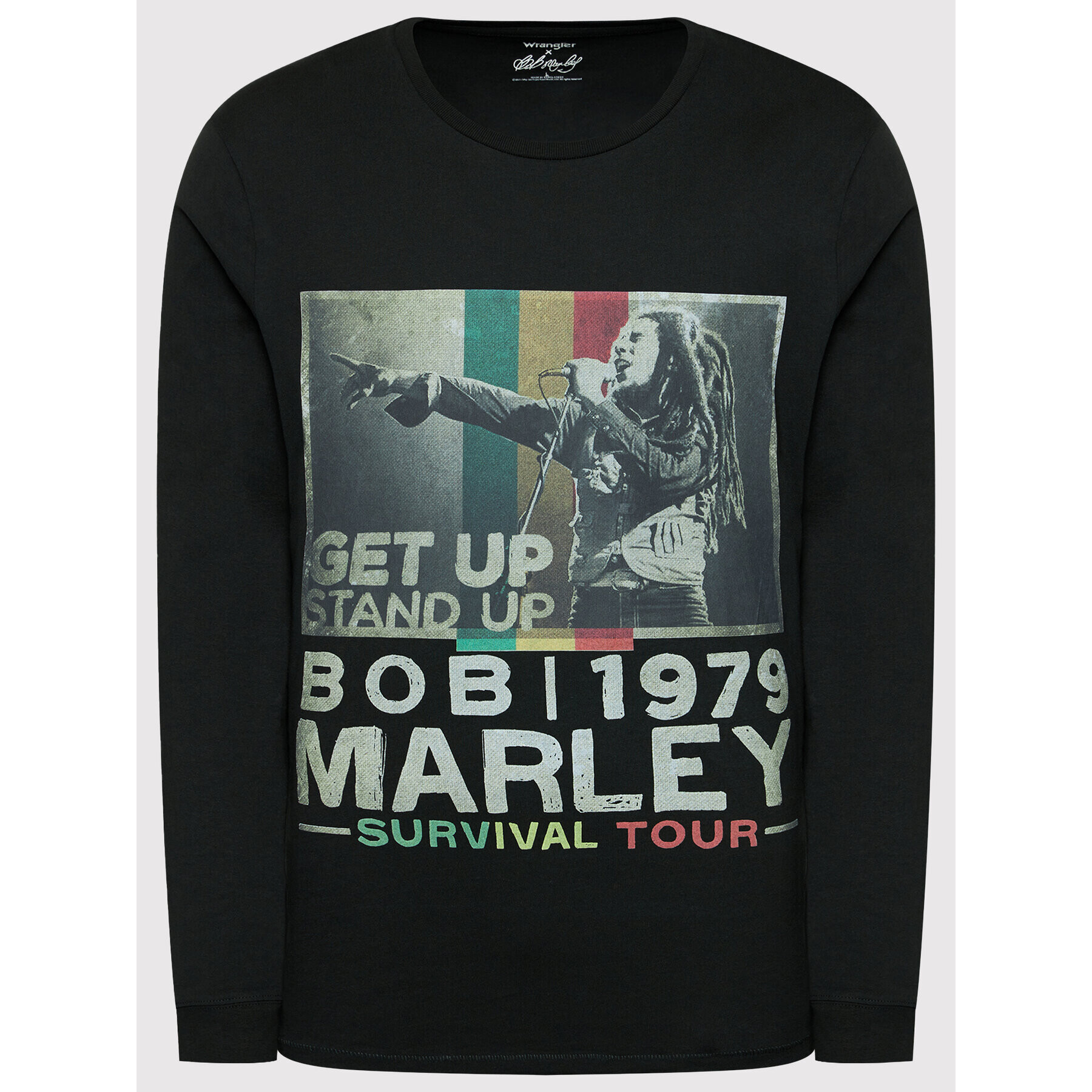 Wrangler Тениска с дълъг ръкав BOB MARLEY Ls Stand Up W783EE100 Черен Relaxed Fit - Pepit.bg