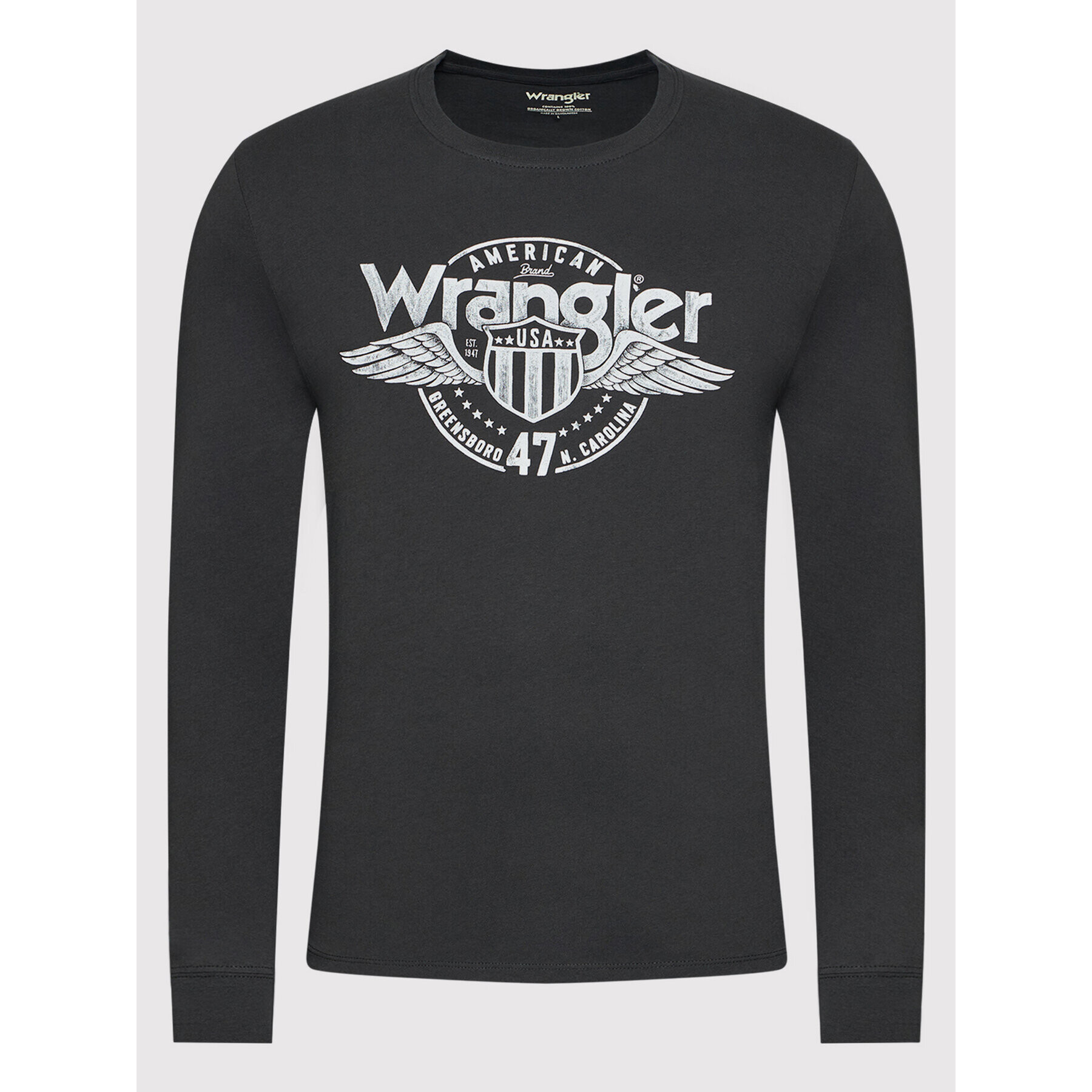 Wrangler Тениска с дълъг ръкав Ls Americana Tee W7J5D3XV6 Черен Regular Fit - Pepit.bg