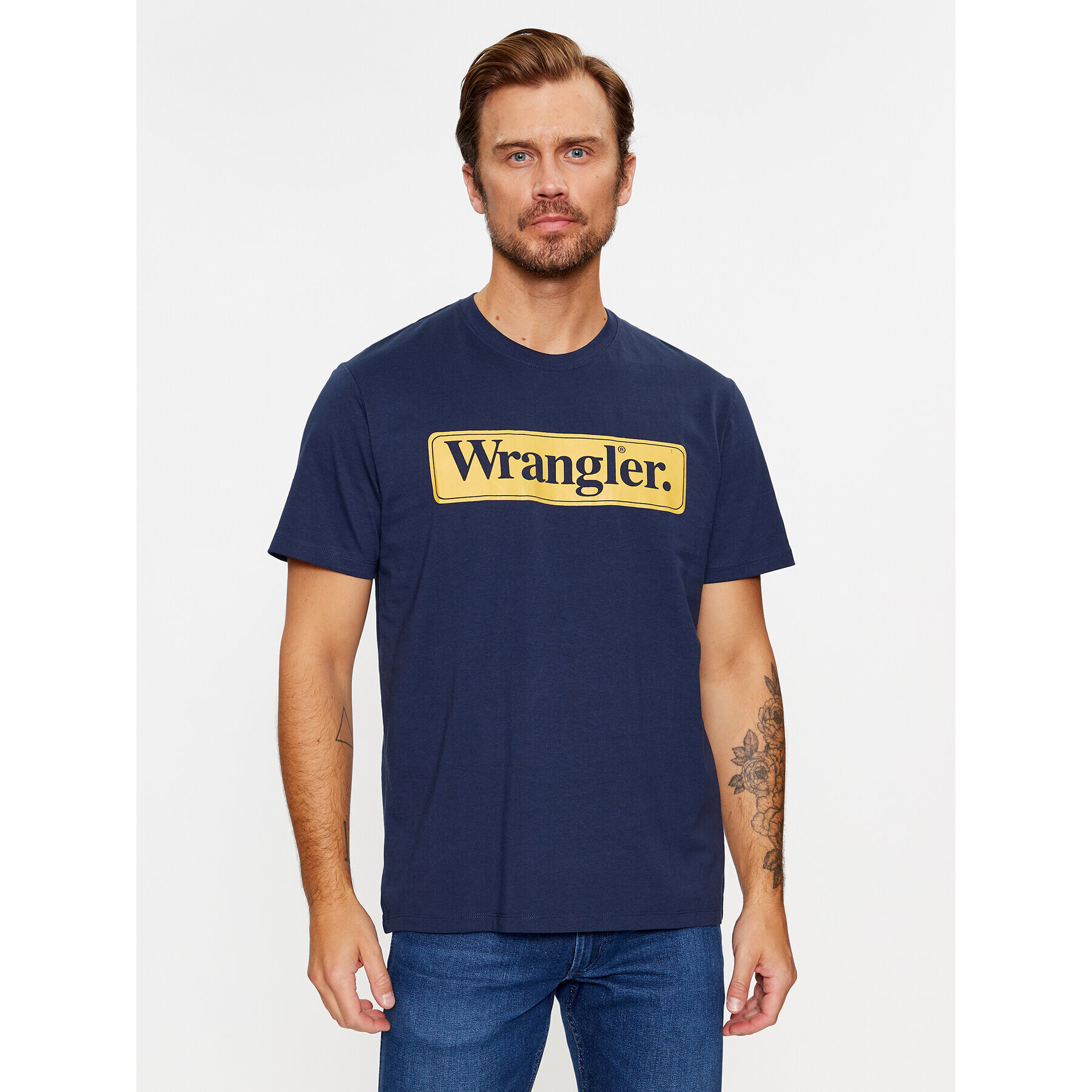 Wrangler Тишърт 112341131 Тъмносин Regular Fit - Pepit.bg