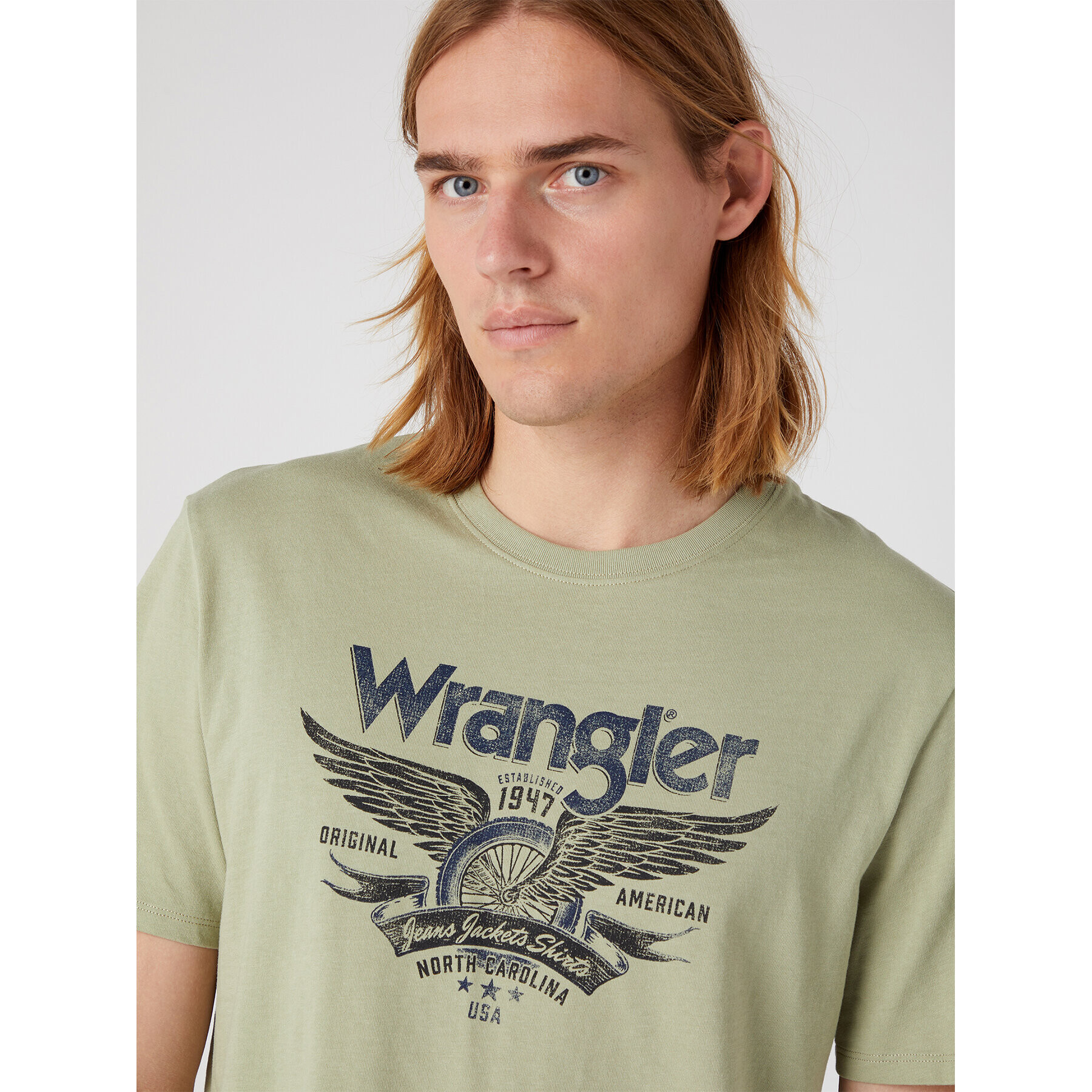 Wrangler Тишърт Americana W70PEEG15 112331868 Зелен Regular Fit - Pepit.bg