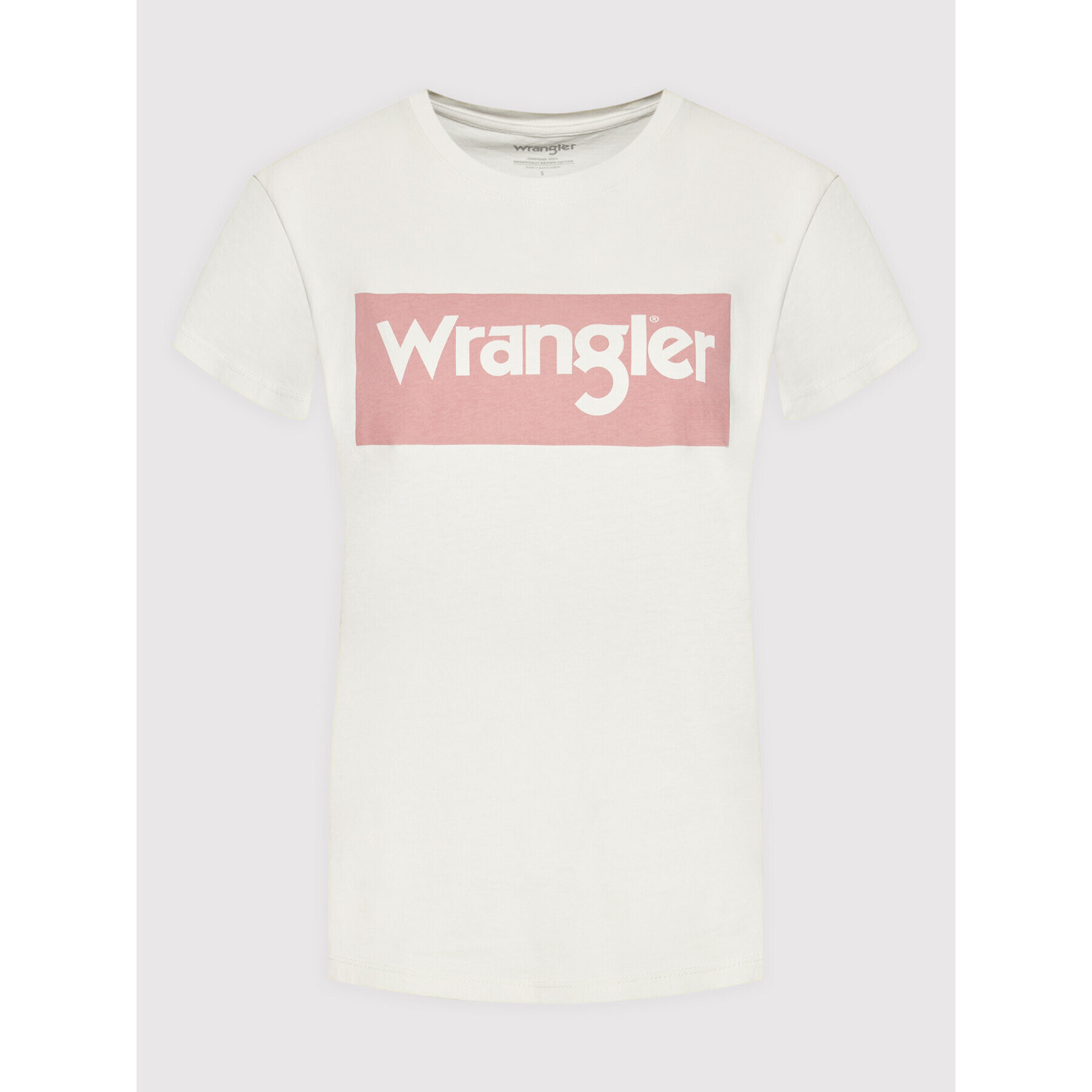 Wrangler Тишърт Box Logo W7P3D3C11 Бежов Regular Fit - Pepit.bg