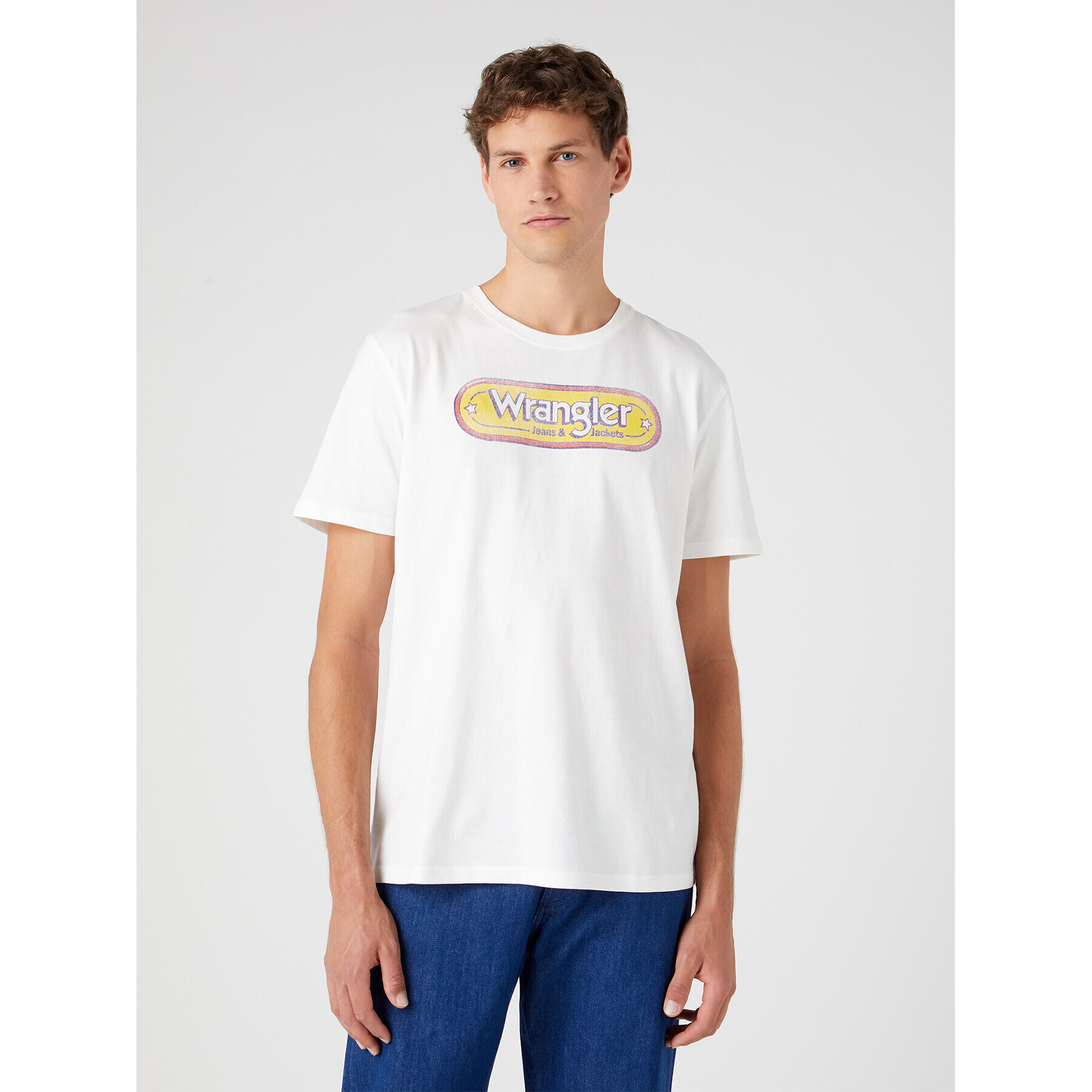 Wrangler Тишърт Branded W773EEW02 112331866 Бял Regular Fit - Pepit.bg