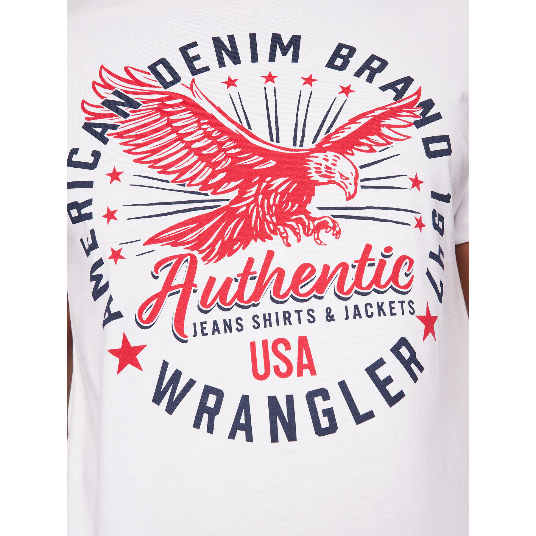 Wrangler Тишърт Classic Americana W7AHD3989 Бял Regular Fit - Pepit.bg