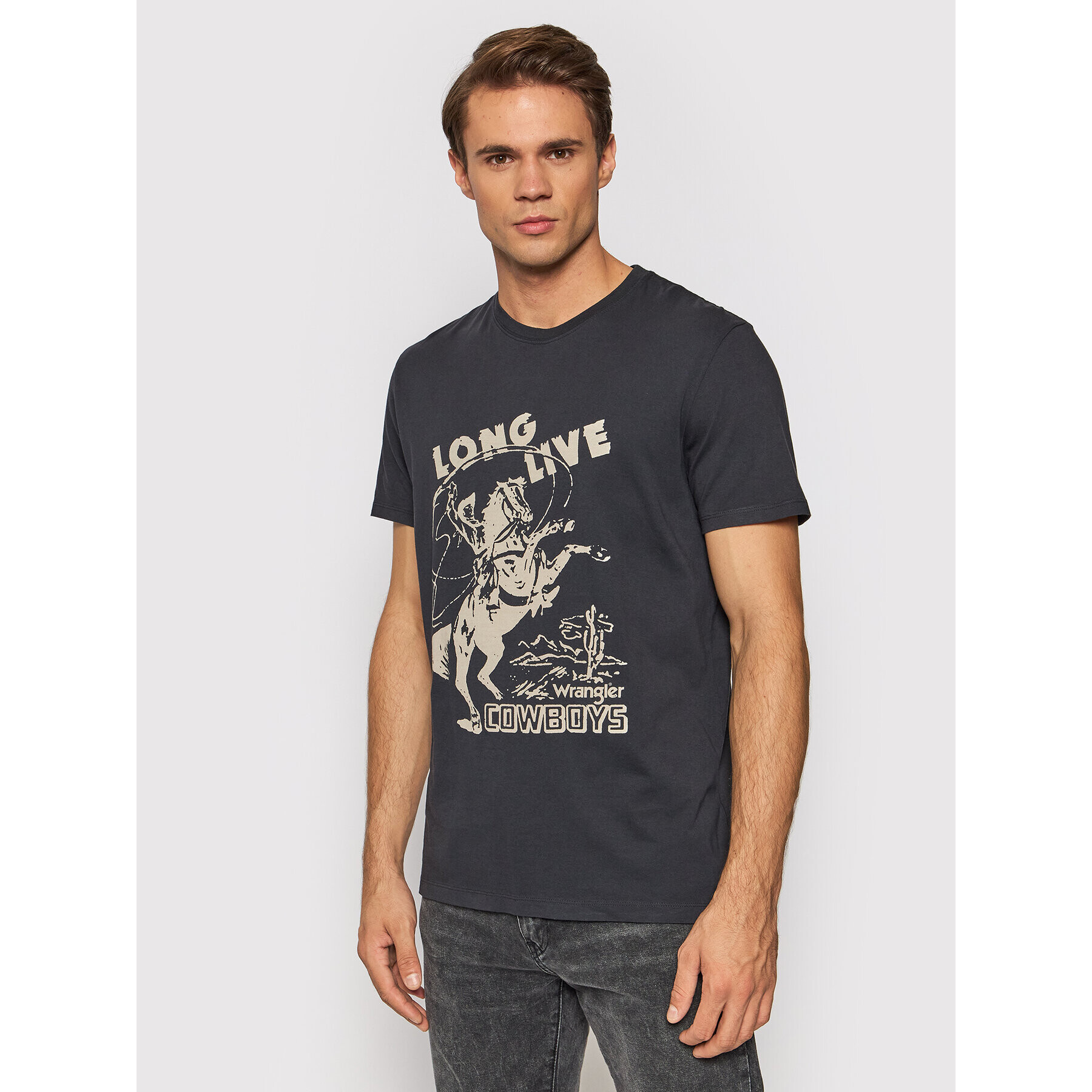 Wrangler Тишърт Collegiate W7K2D3XV6 Черен Regular Fit - Pepit.bg