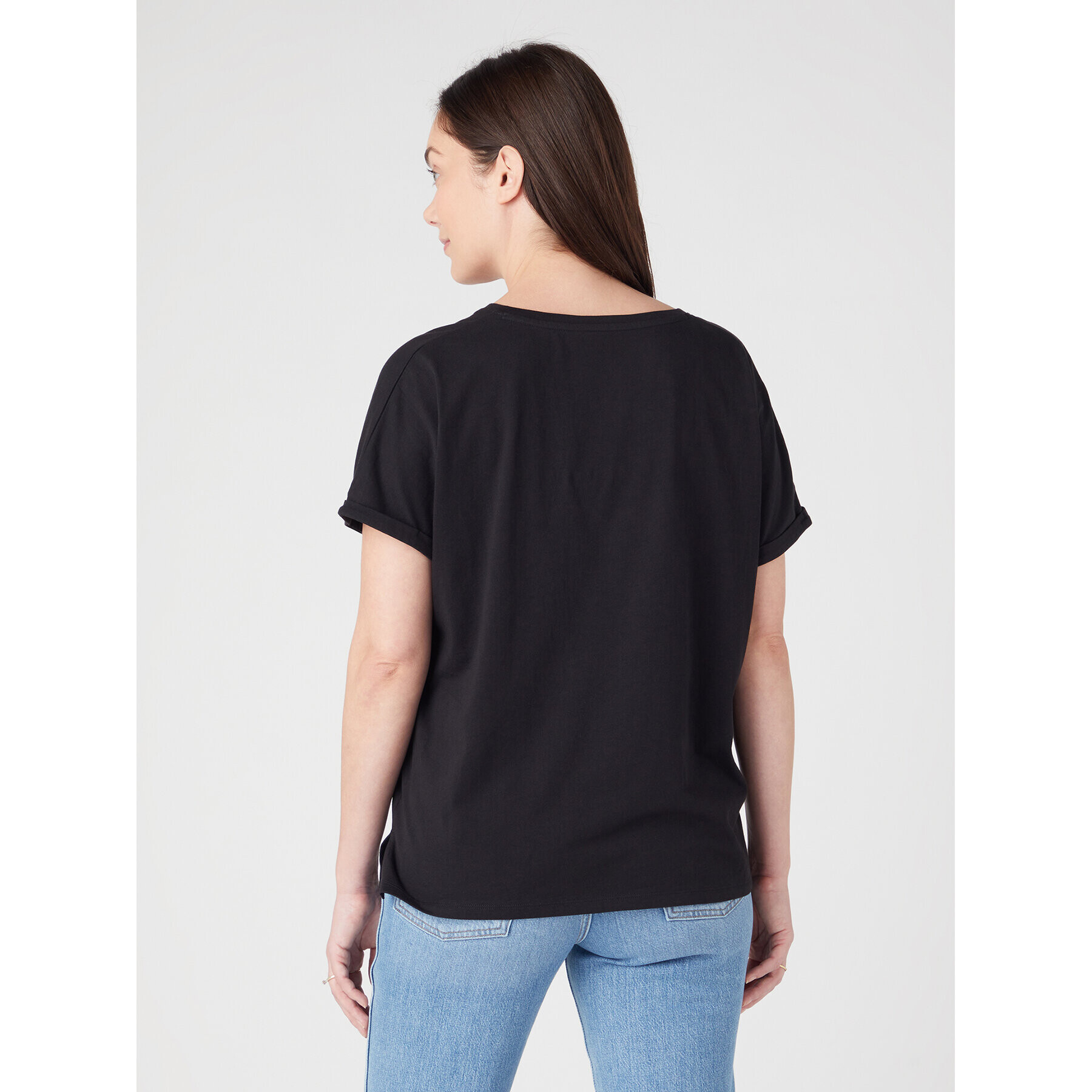 Wrangler Тишърт Drapey W7XKEV100 112328930 Черен Regular Fit - Pepit.bg