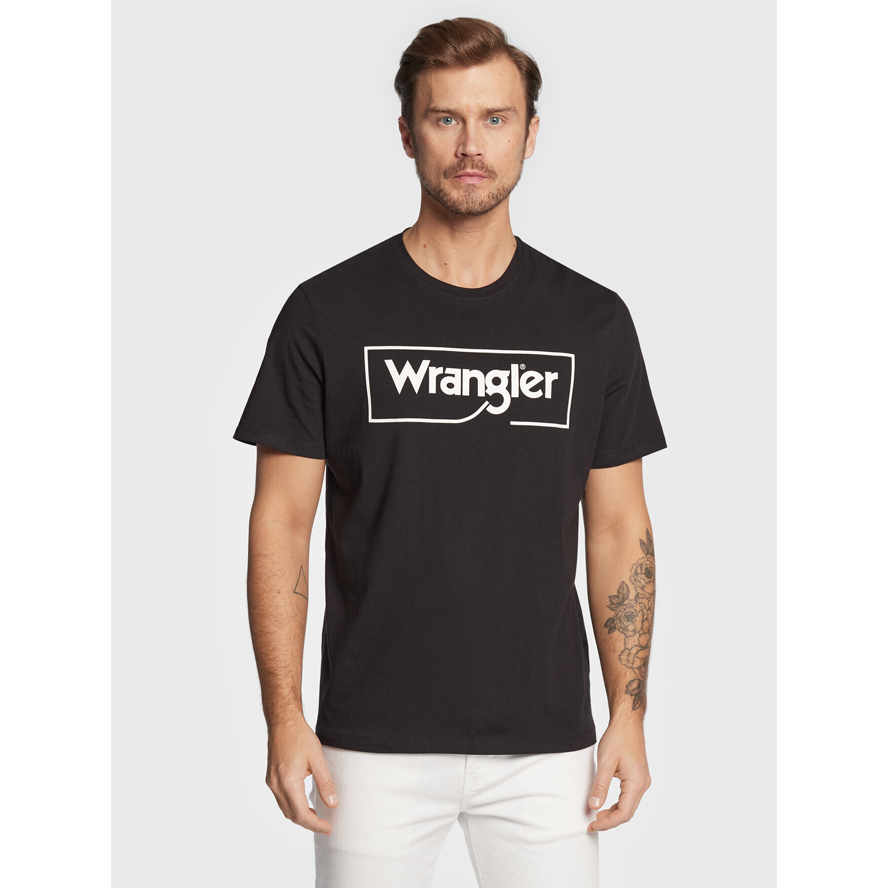 Wrangler Тишърт Frame Logo W70JD3100 112319290 Черен Regular Fit - Pepit.bg