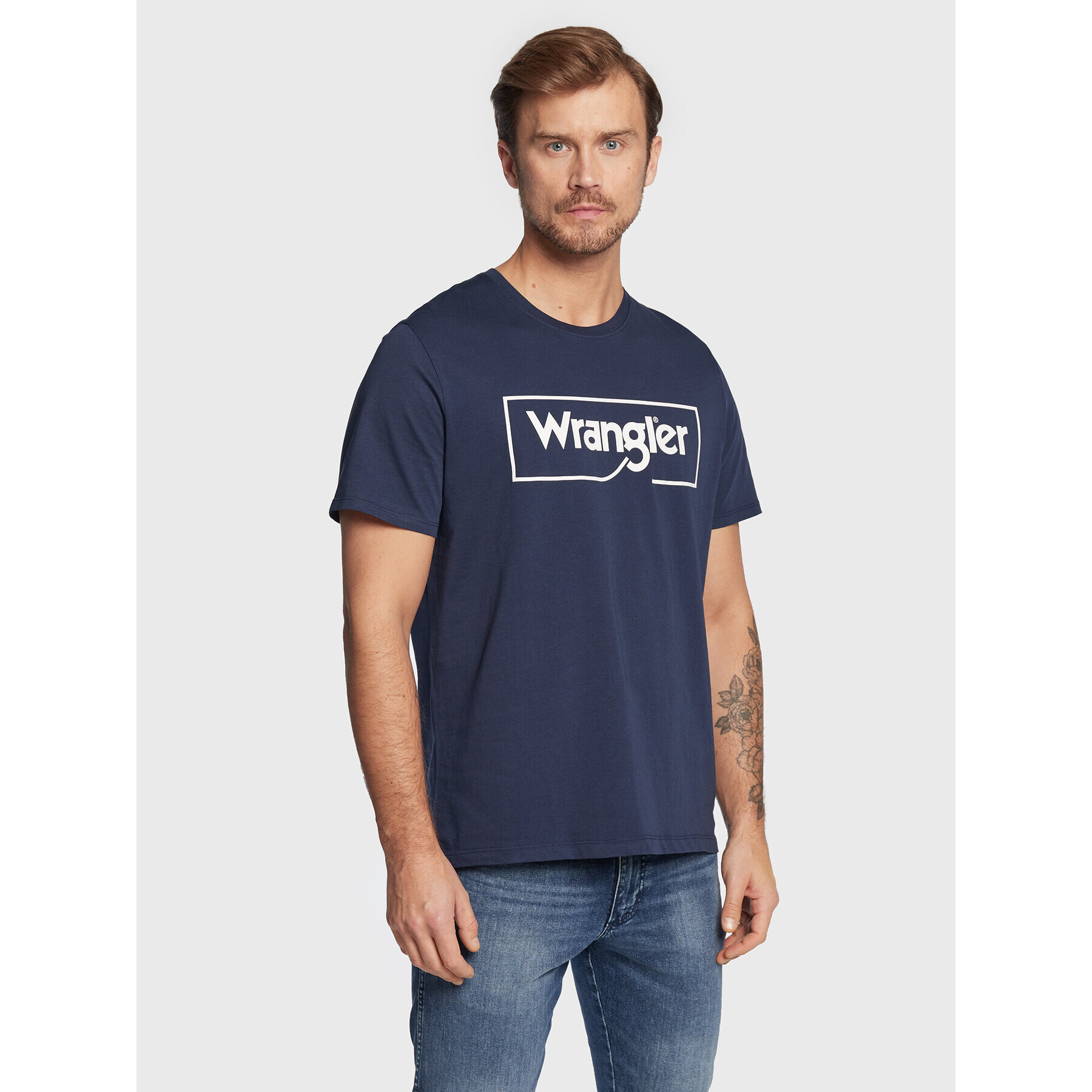 Wrangler Тишърт Frame Logo W70JD3114 112320768 Тъмносин Regular Fit - Pepit.bg