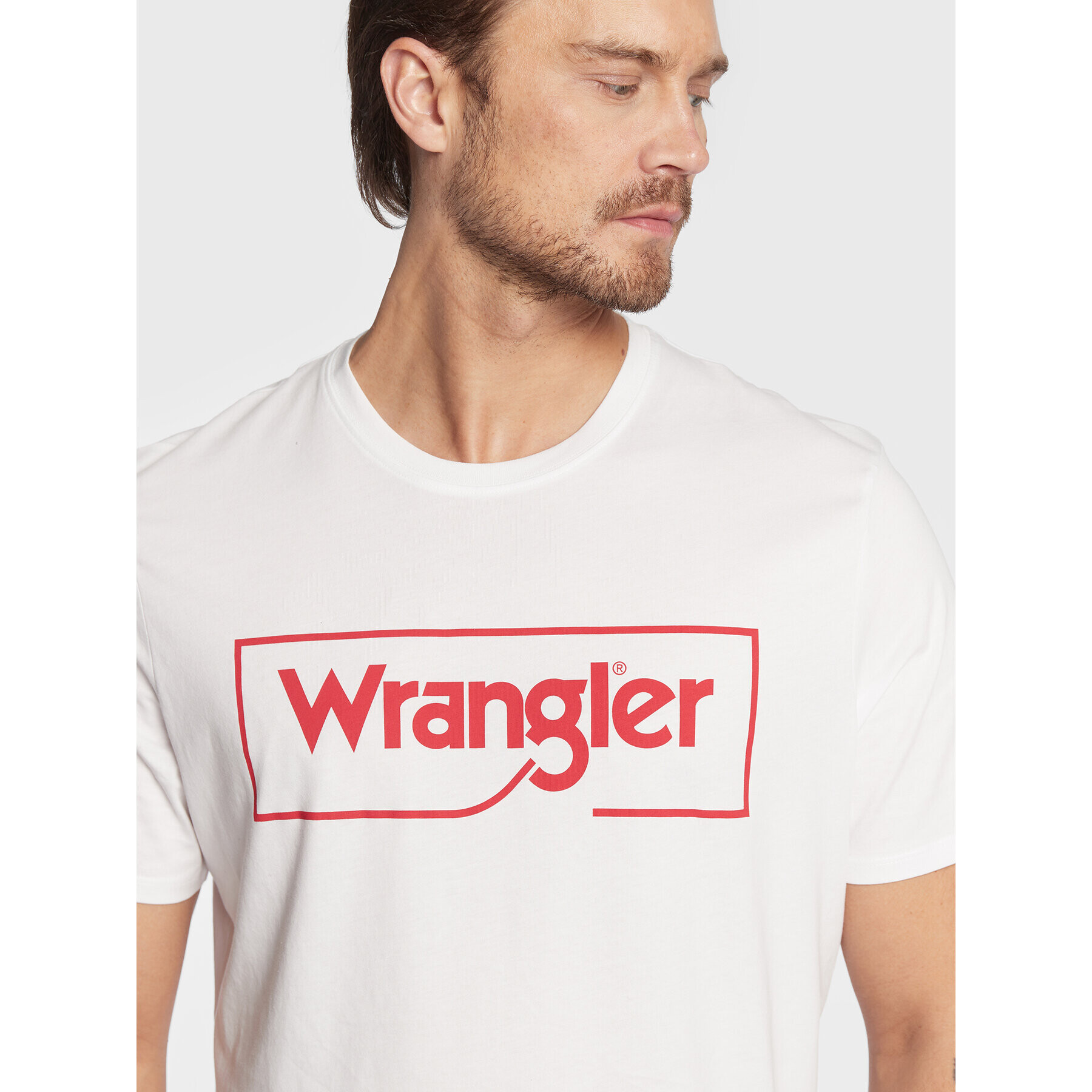 Wrangler Тишърт Frame Logo W70JD3989 112319300 Бял Regular Fit - Pepit.bg