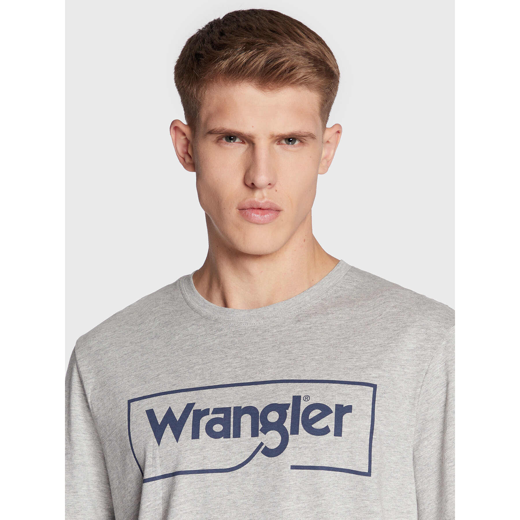 Wrangler Тишърт Frame Logo W70JD3X37 112320767 Сив Regular Fit - Pepit.bg