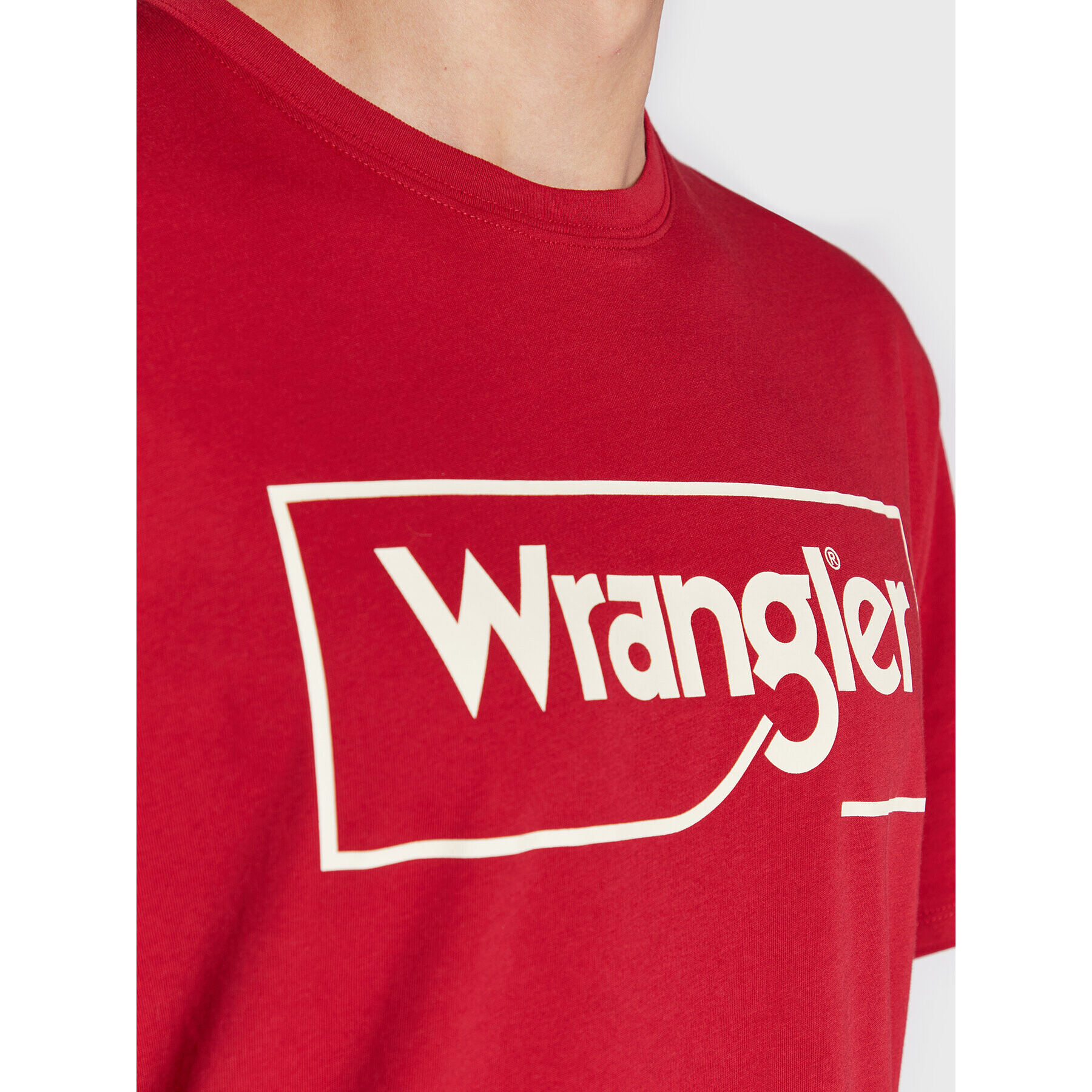 Wrangler Тишърт Frame Logo W70JD3X47 112320763 Червен Regular Fit - Pepit.bg