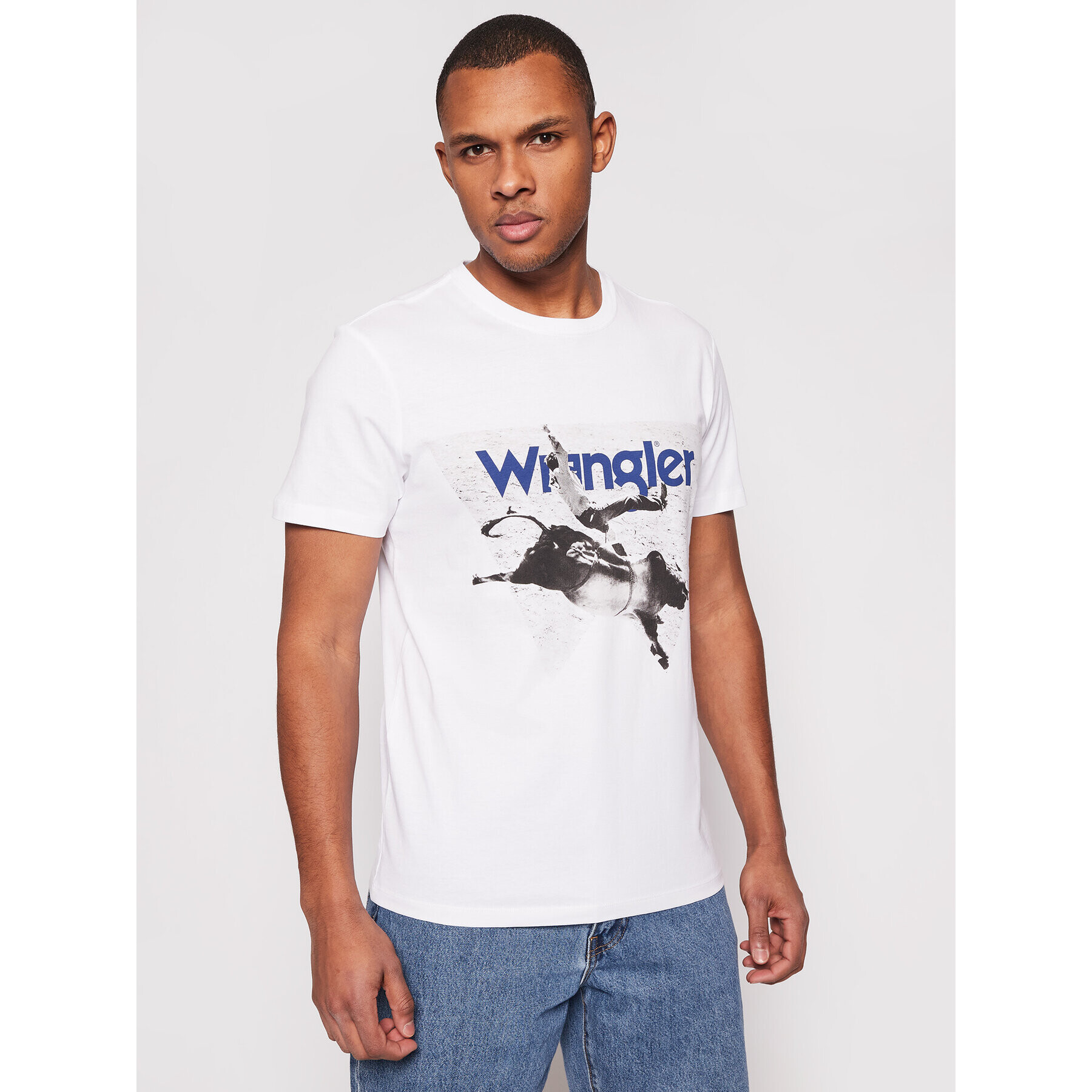 Wrangler Тишърт Photo W W7G7D3989 Бял Regular Fit - Pepit.bg