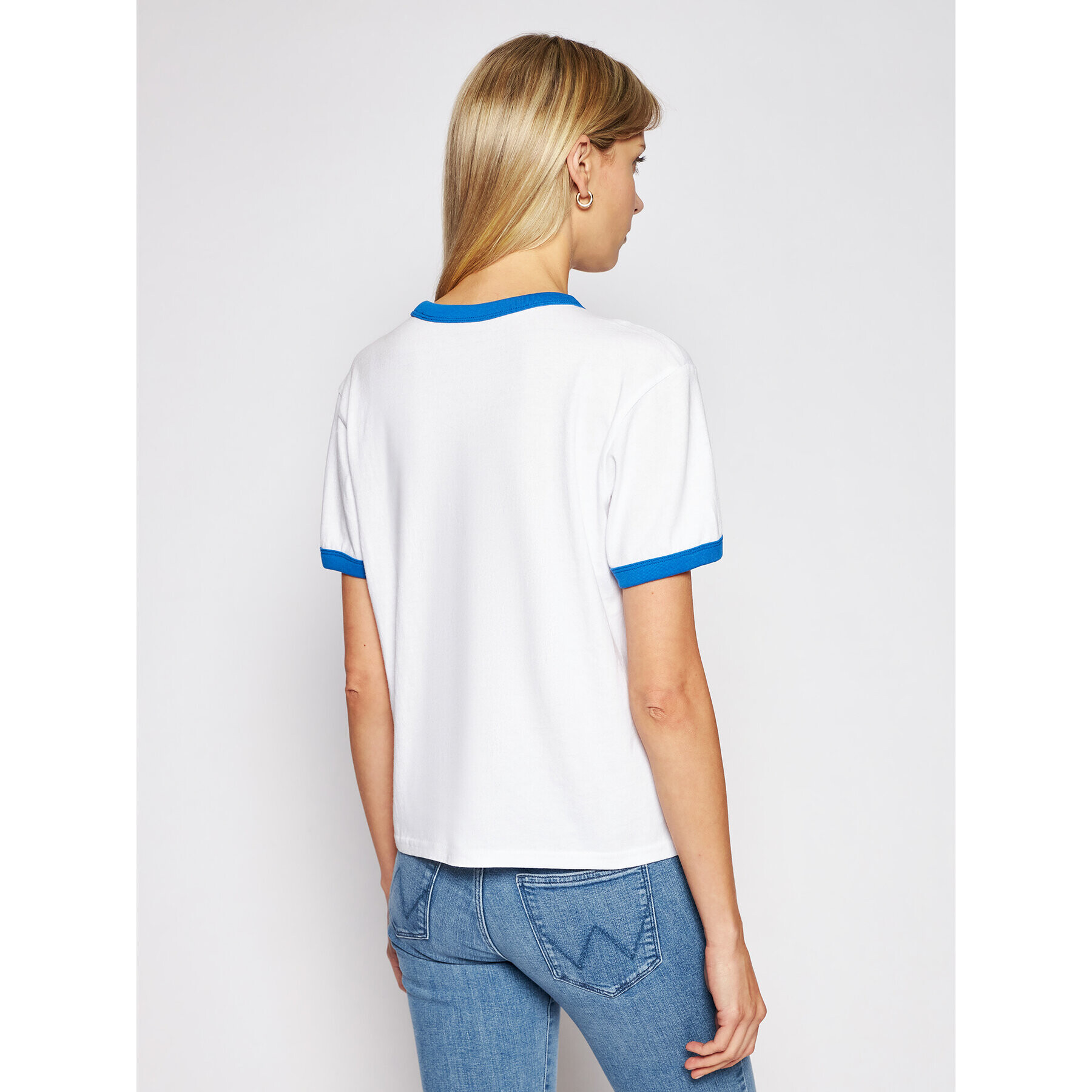 Wrangler Тишърт Ringer W7S0DR989 Бял Relaxed Fit - Pepit.bg