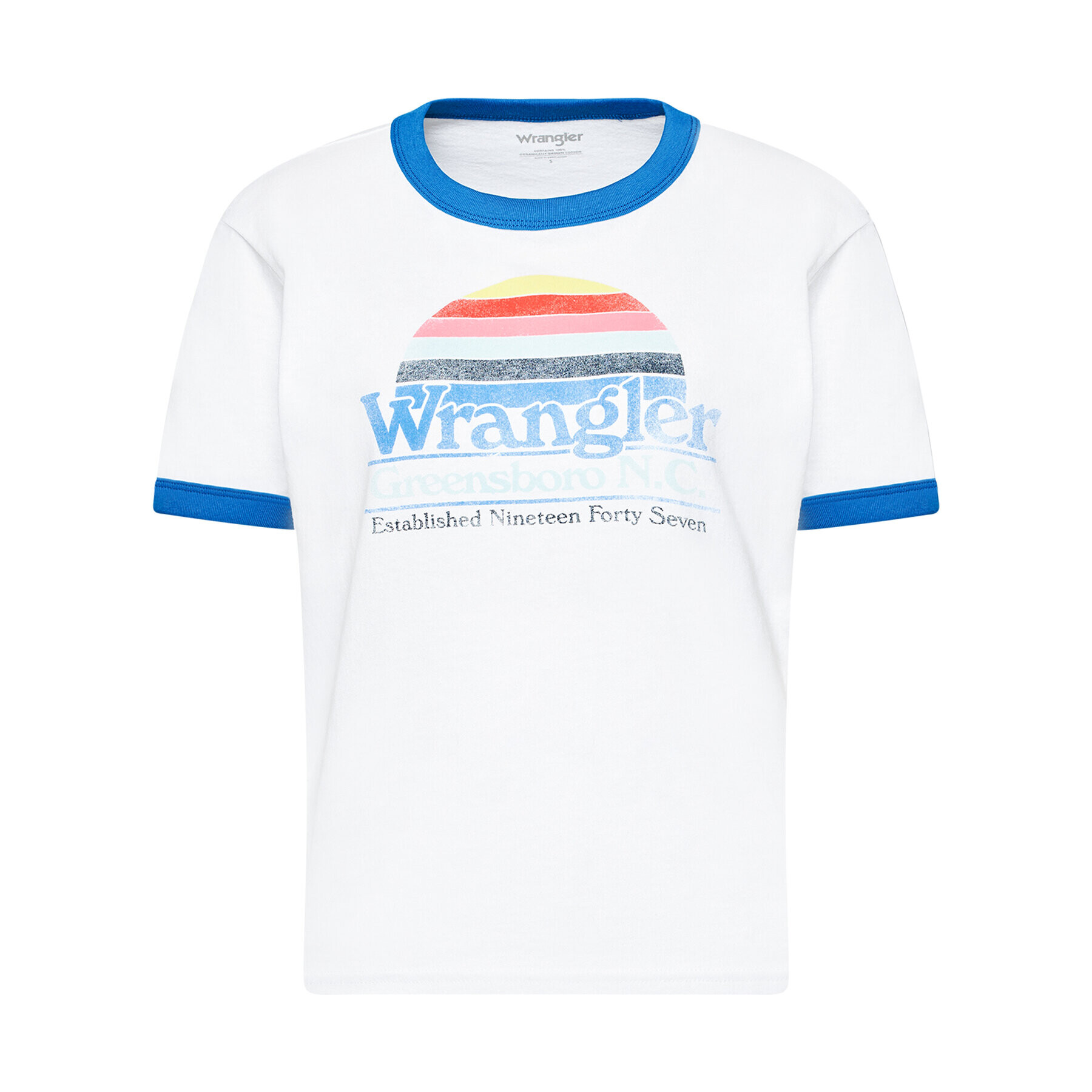 Wrangler Тишърт Ringer W7S0DR989 Бял Relaxed Fit - Pepit.bg
