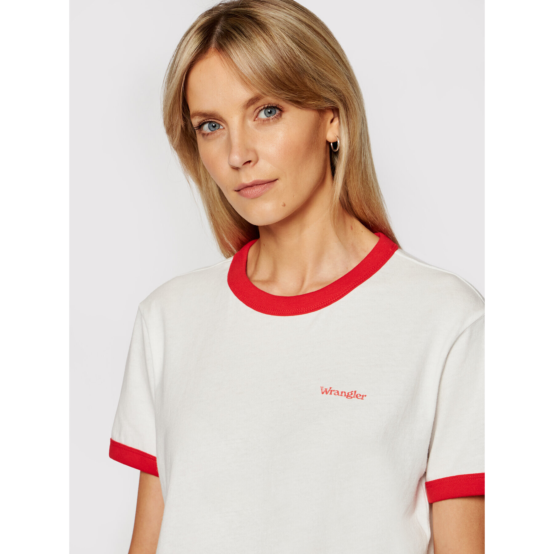 Wrangler Тишърт Ringer W7S0DRR06 Бял Relaxed Fit - Pepit.bg