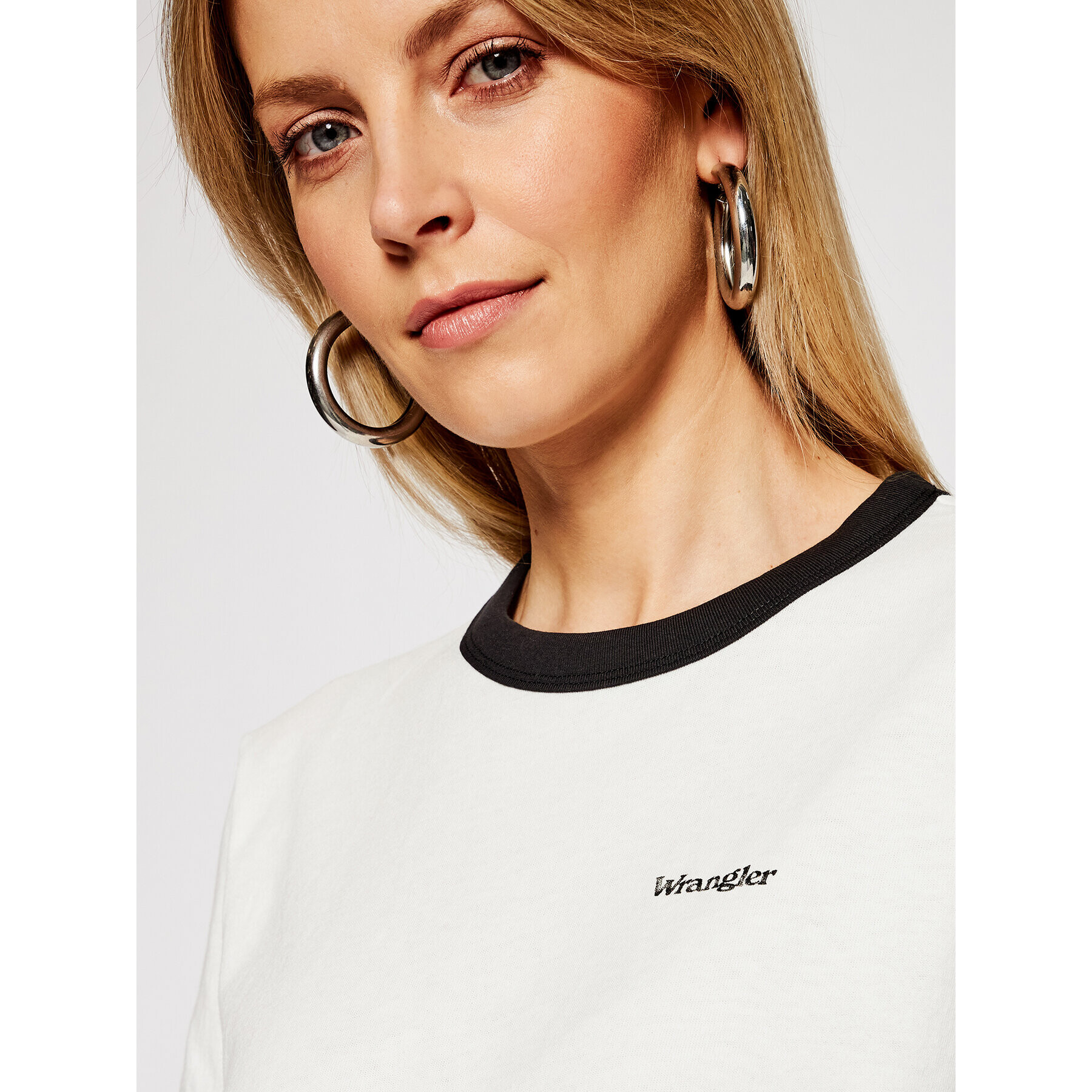 Wrangler Тишърт Ringer W7S0DRXV6 Бял Relaxed Fit - Pepit.bg