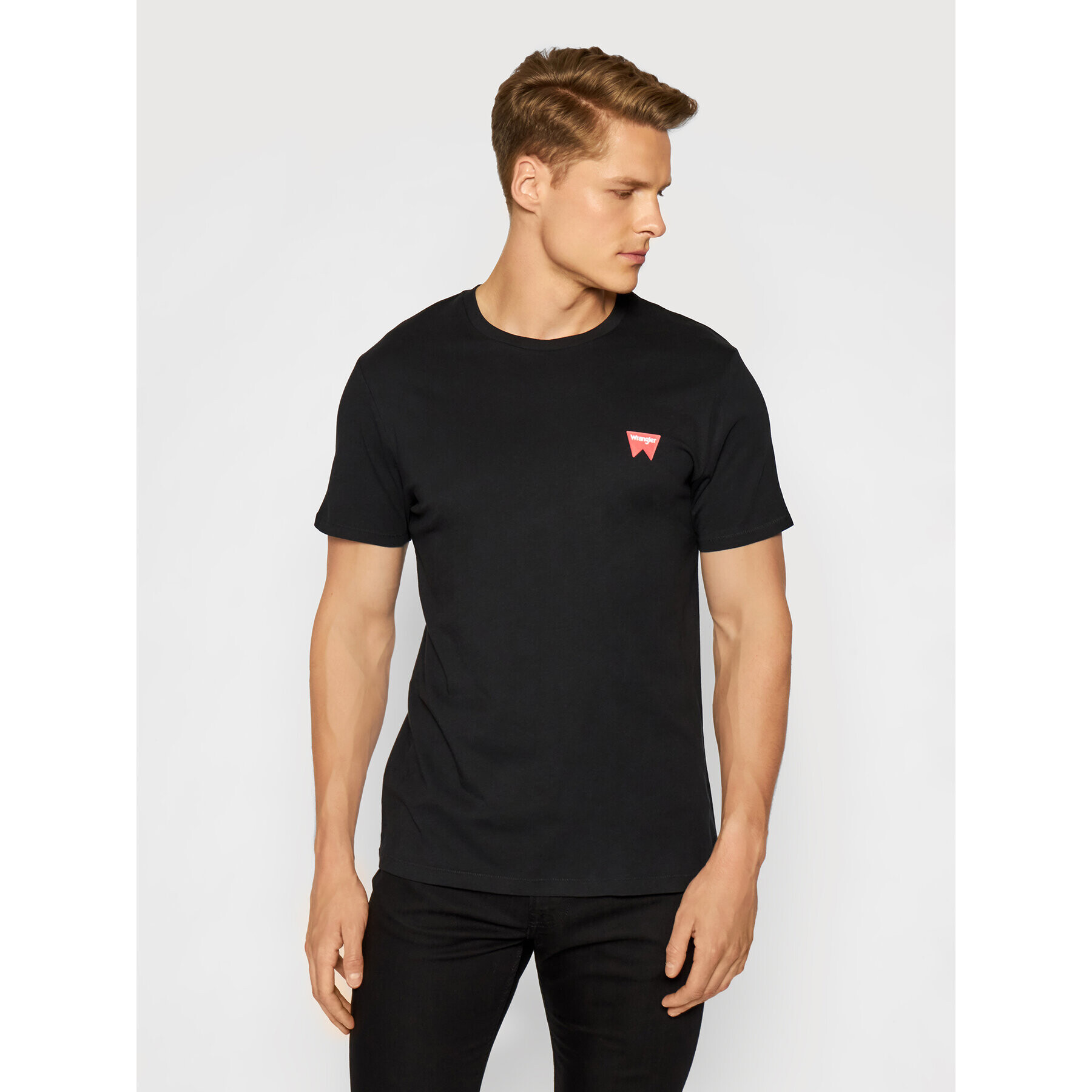 Wrangler Тишърт Sign Off Tee W7C07D301 Черен Regular Fit - Pepit.bg