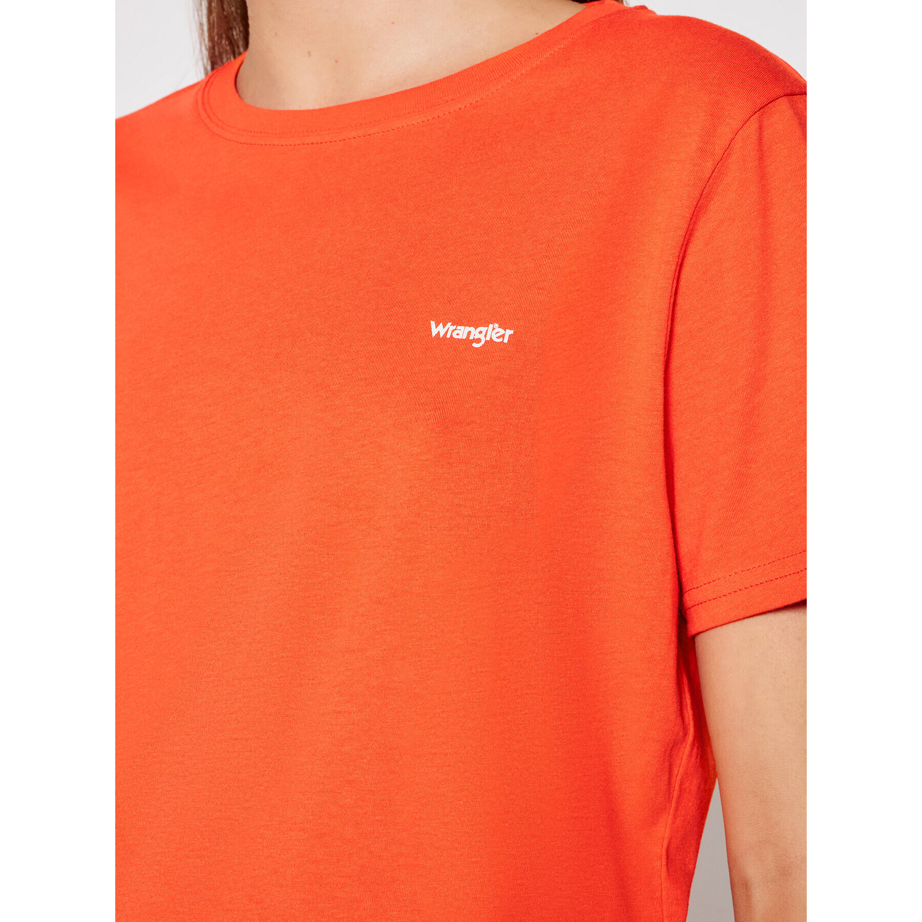 Wrangler Тишърт Sign Off Tee W7Q0D3 Оранжев Regular Fit - Pepit.bg