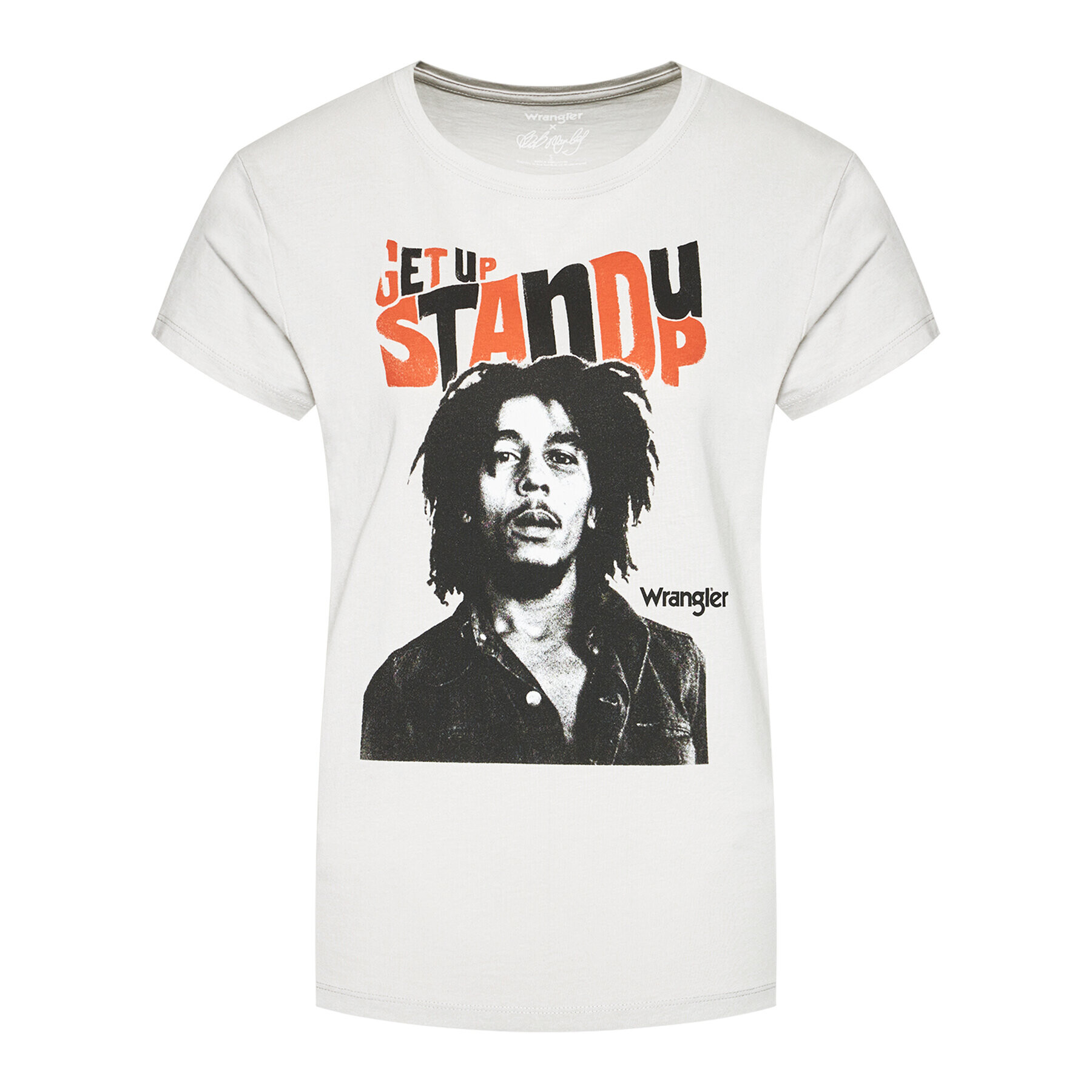 Wrangler Тишърт BOB MARLEY Stand Up W712EEM00 Сив Regular Fit - Pepit.bg