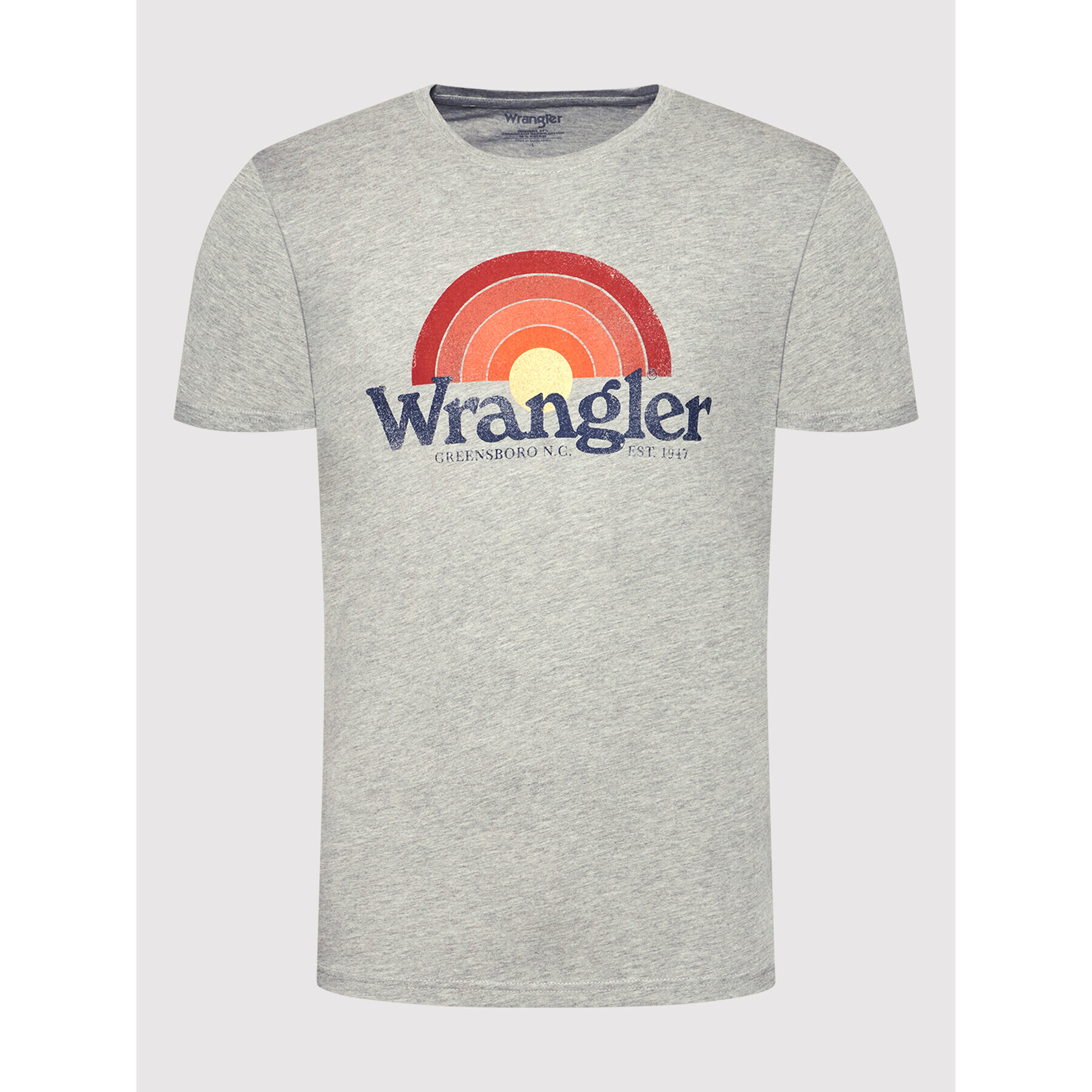 Wrangler Тишърт Sunrise W7J2D3X37 Сив Regular Fit - Pepit.bg