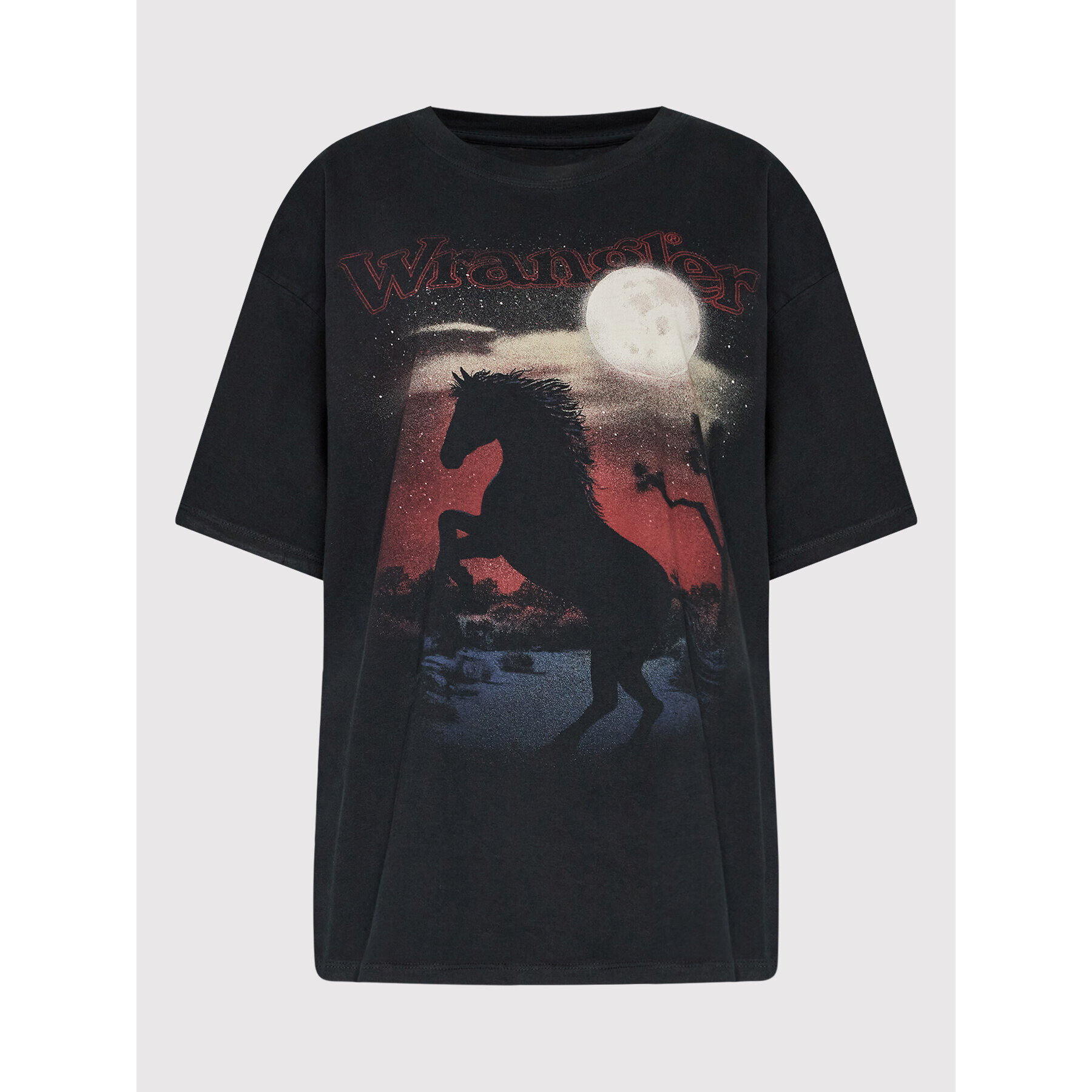 Wrangler Тишърт W7R3GFXV6 Черен Oversize - Pepit.bg
